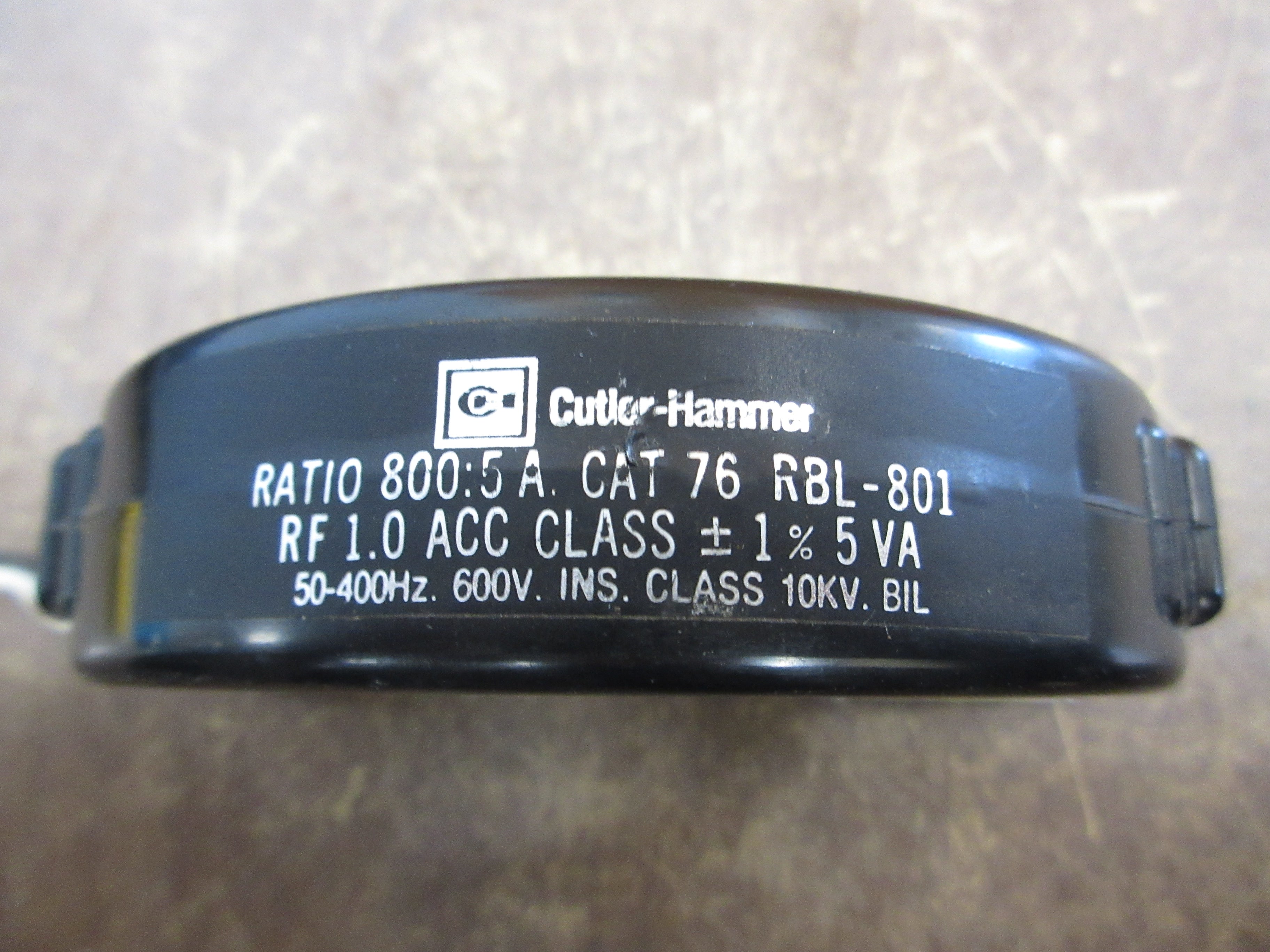 Cutler-Hammer Current Transformer 76 RBL-801 Ratio 800:5A 600V 50-400Hz 10kV BIL