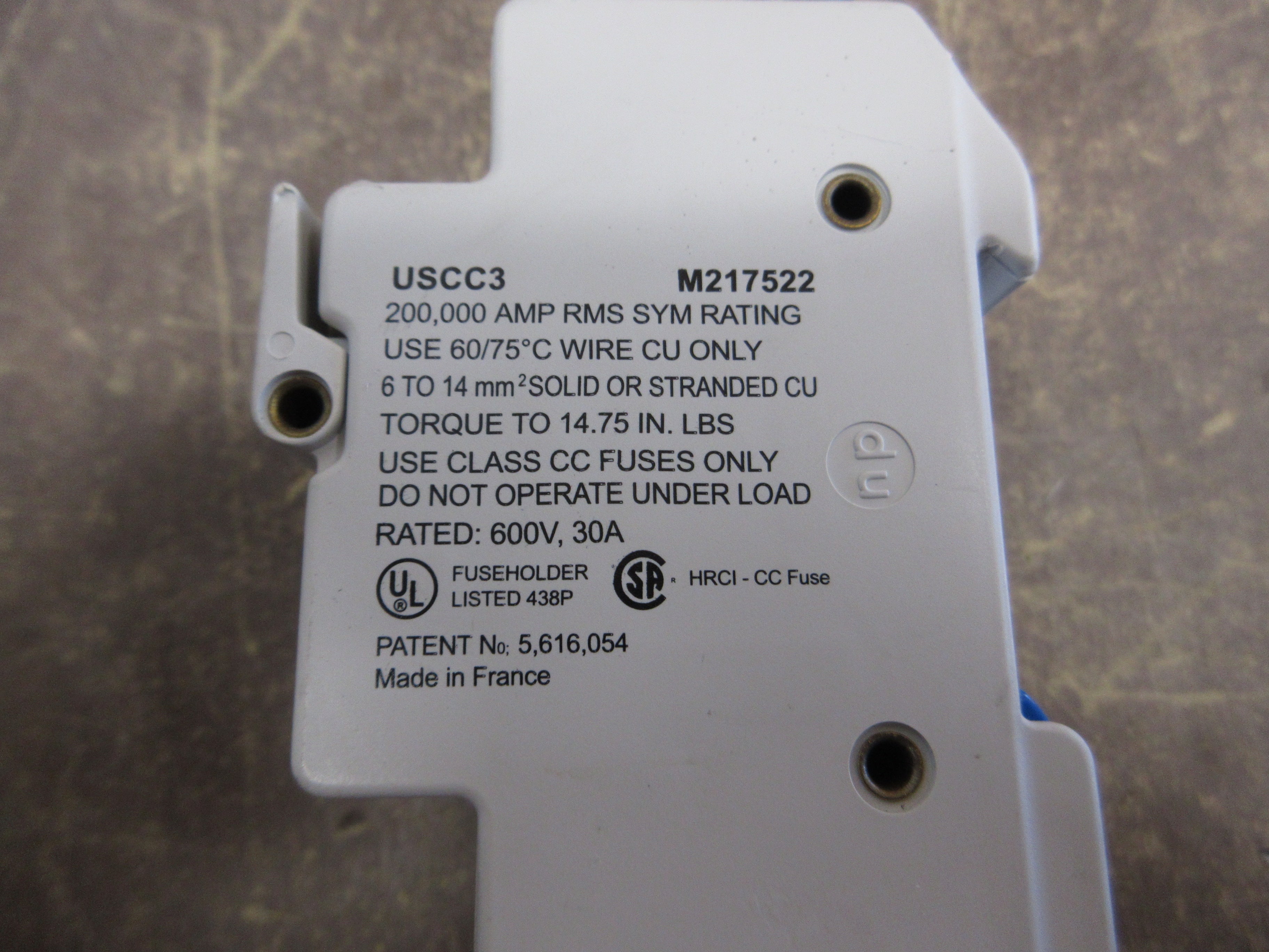 Ferraz Shawmut UltraSafe Fuseholder USCC3 30A 600V 3P Used