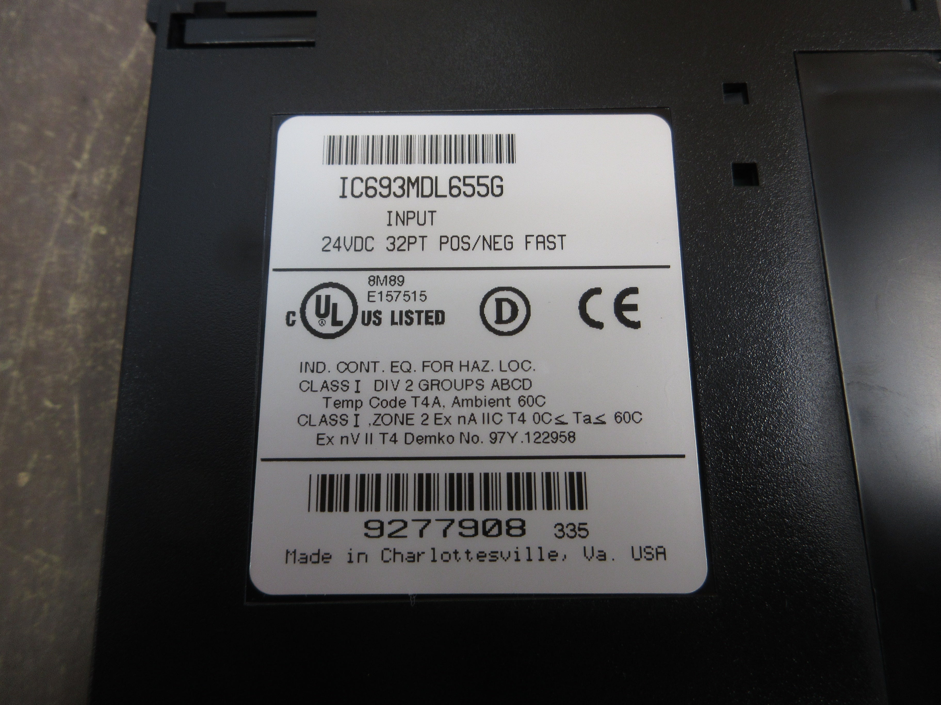 GE Fanuc Input Module IC693MDL655G 24VDC 32PT Used