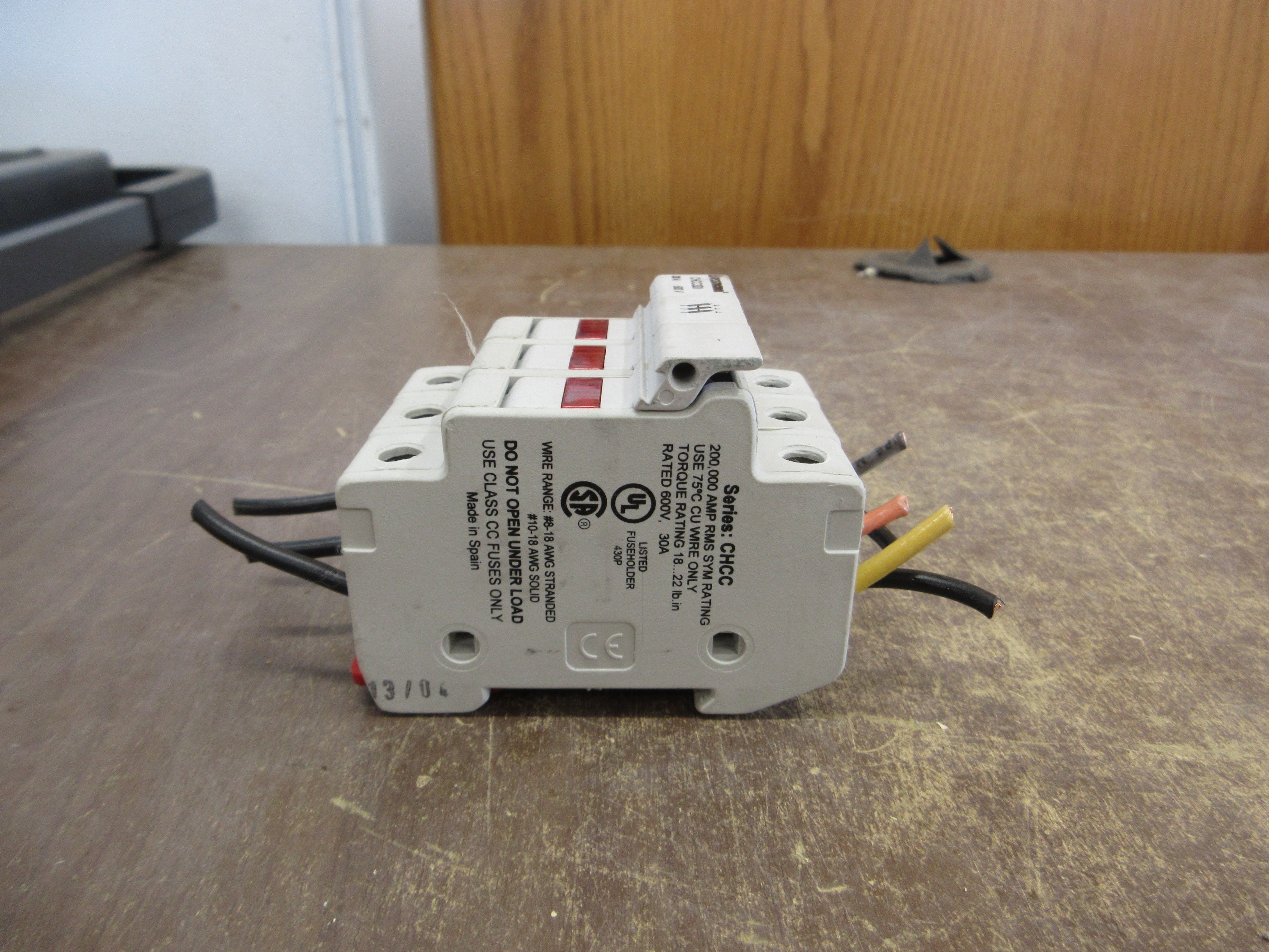 Bussmann Fuseholder CHCC3DI 30A 600V 3P Used
