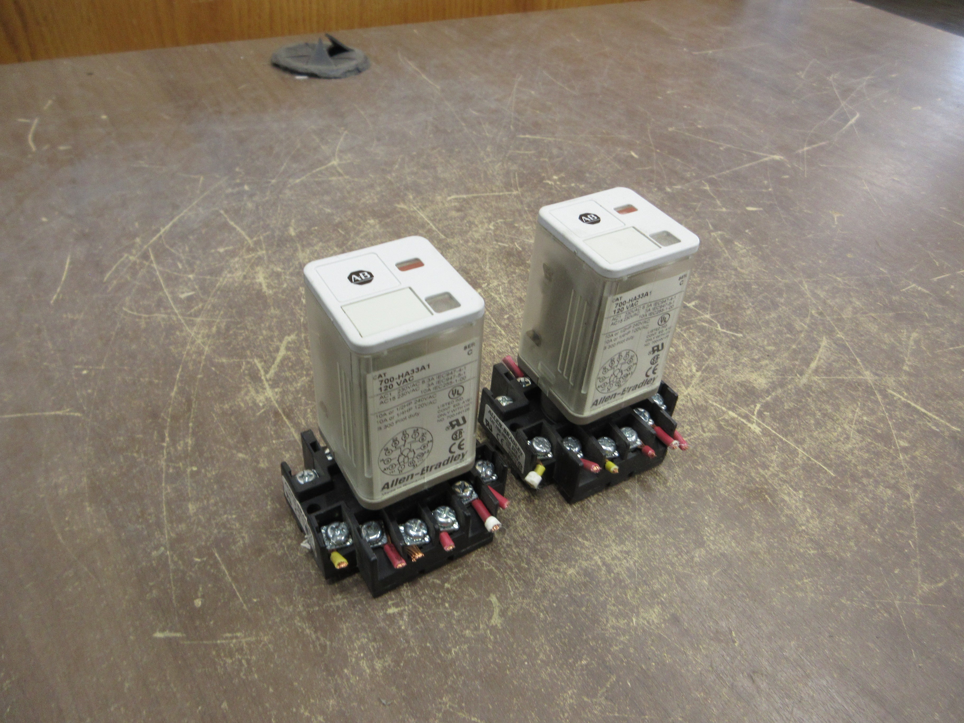 Allen-Bradley Relay 700-HA33A1 Ser. C 120V Coil w/Base *Lot of 2* Used