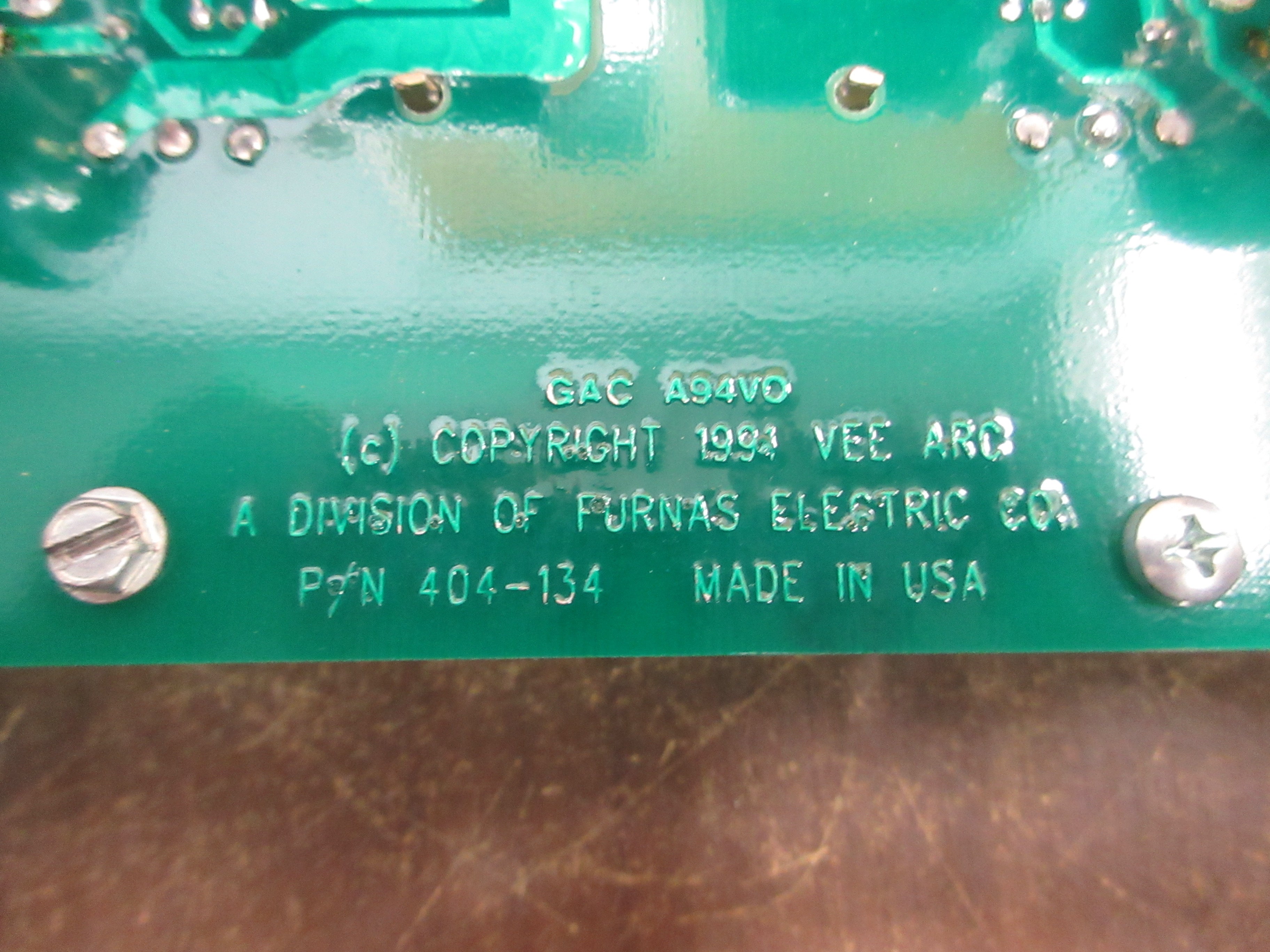 Furnas Vee Arc Base Driver Motherboard 404-134 Used