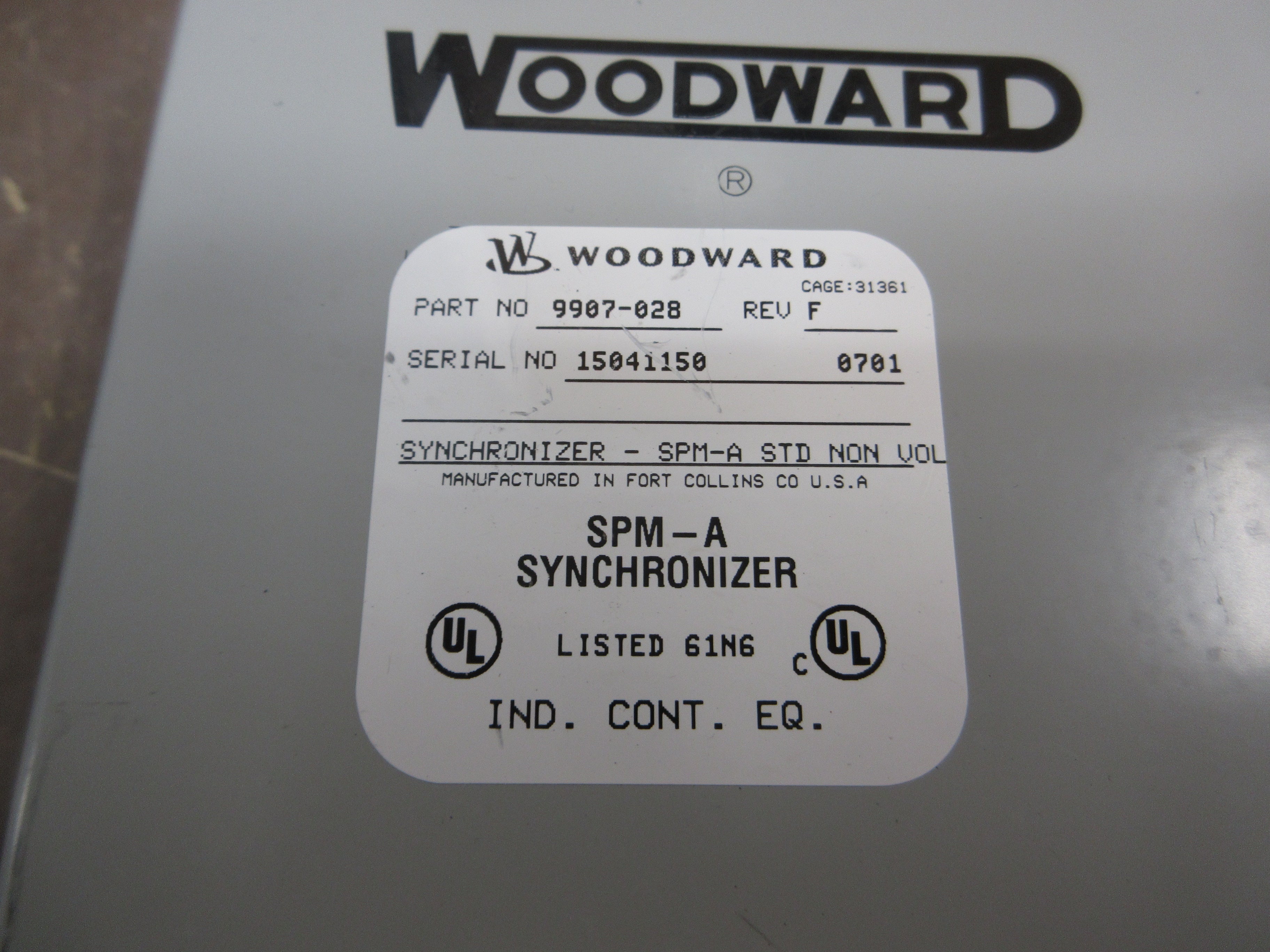 Woodward SPM-A Synchronizer 9907-028 Rev. F Used