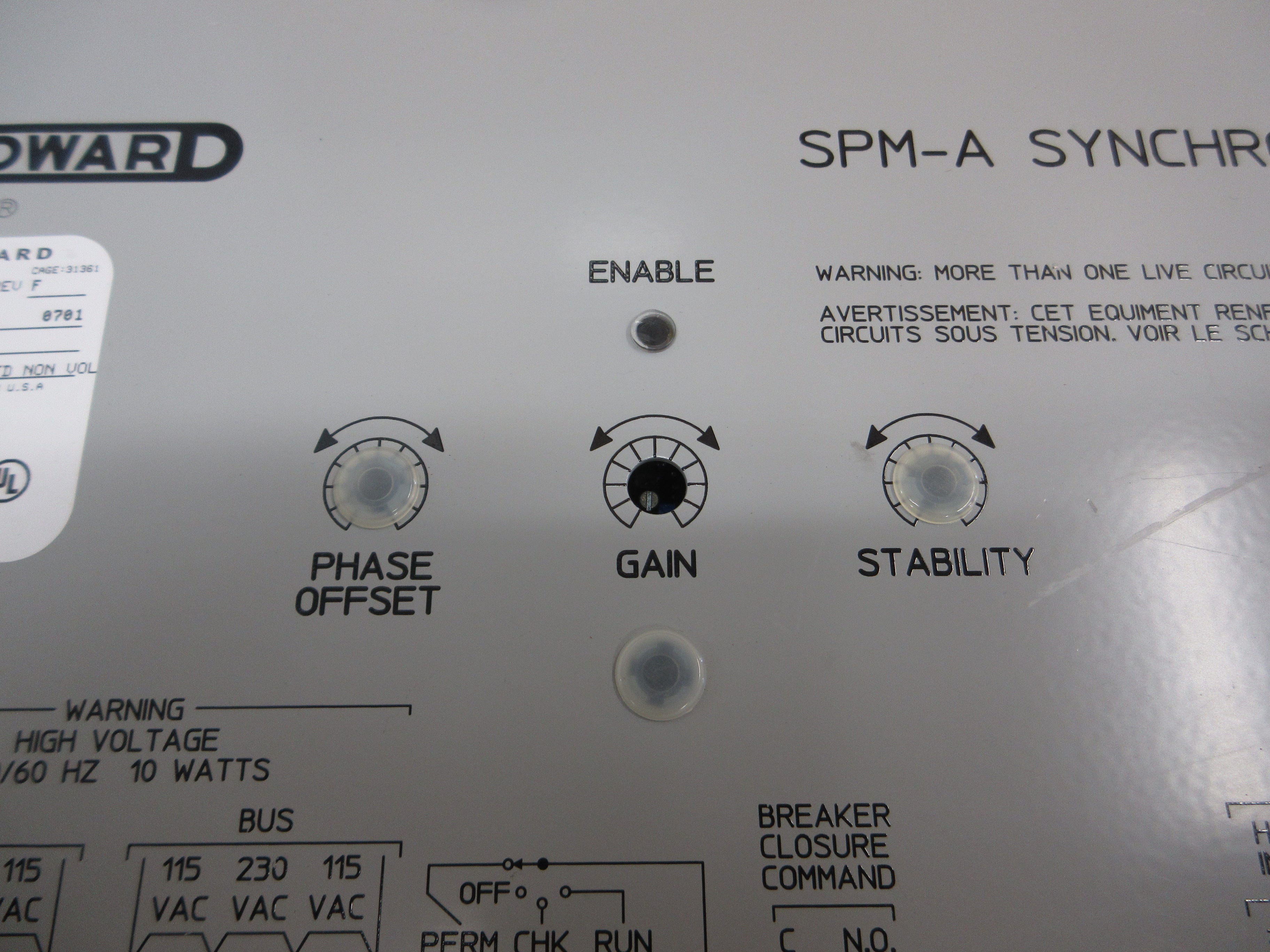 Woodward SPM-A Synchronizer 9907-028 Rev. F Used