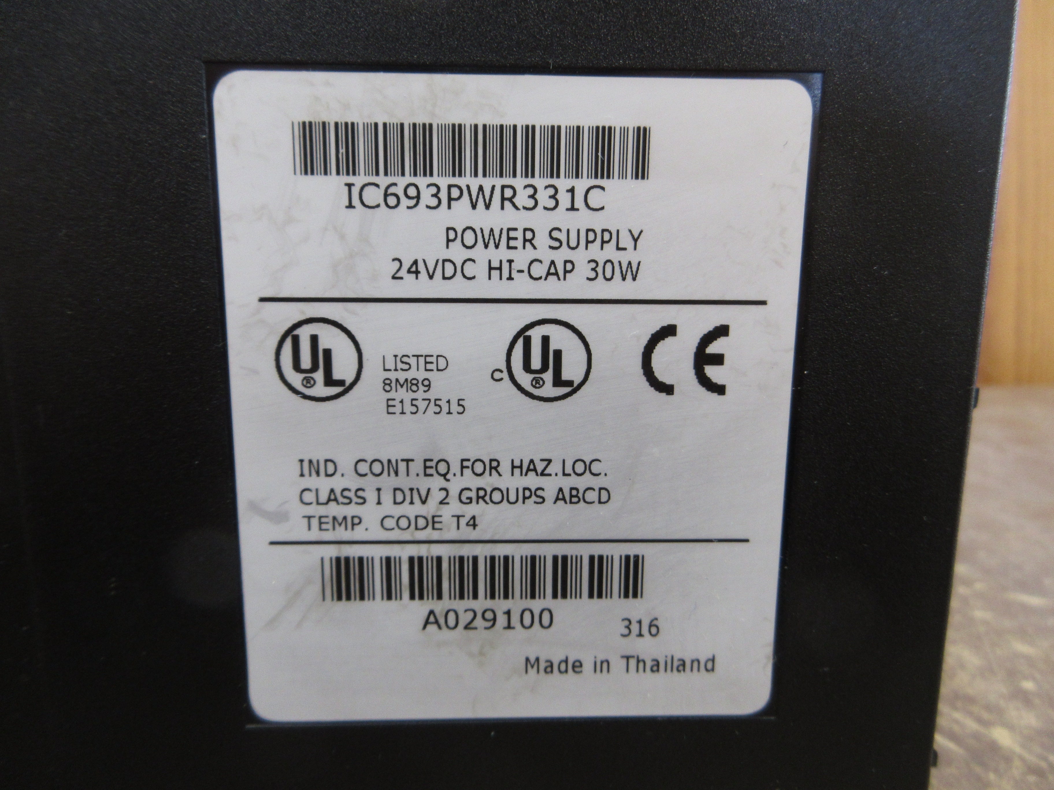 GE Fanuc Series 90-30 Power Supply IC693PWR331C 24VDC Hi-Cap 30W Used