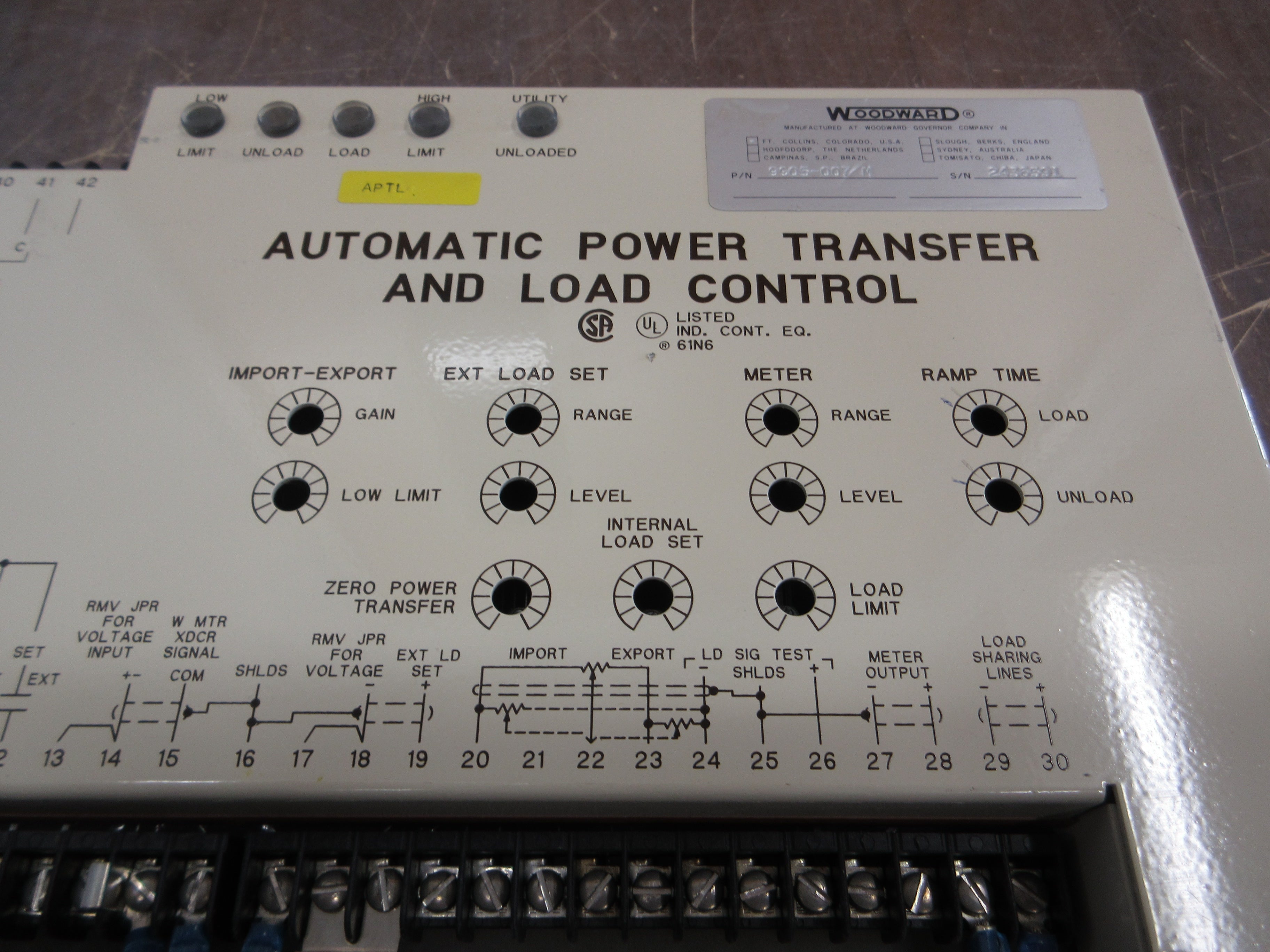 Woodward Automatic Power Transfer & Load Control 9905-007 M Used