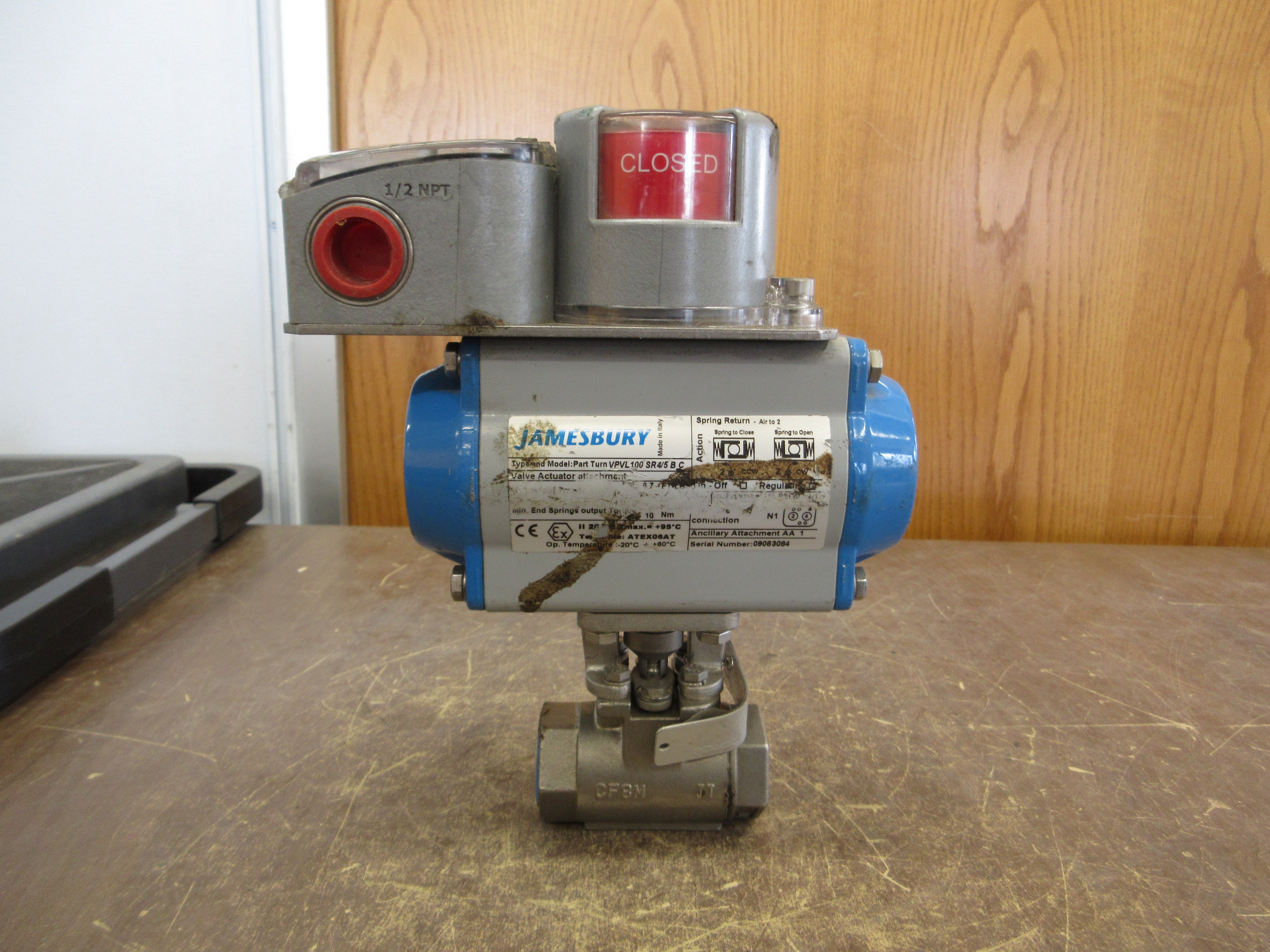 Jamesbury Actuated Valve VPVL100 SR4/5 B C 3/4" Positioner Model #: EN33C02RA