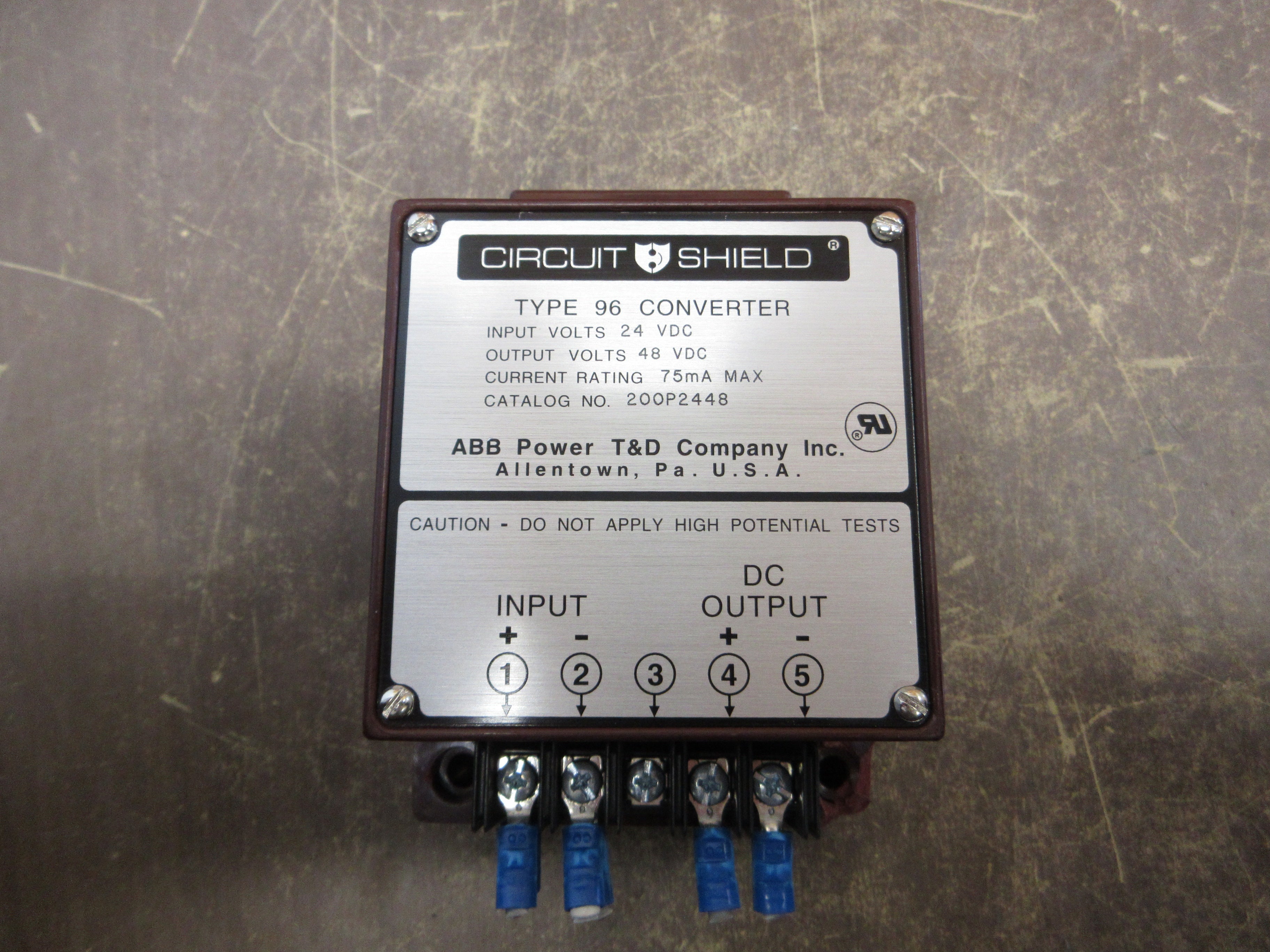 ABB Circuit Shield Type 96 Converter 200P2448 Input: 24VDC Output: 48VDC 75mA