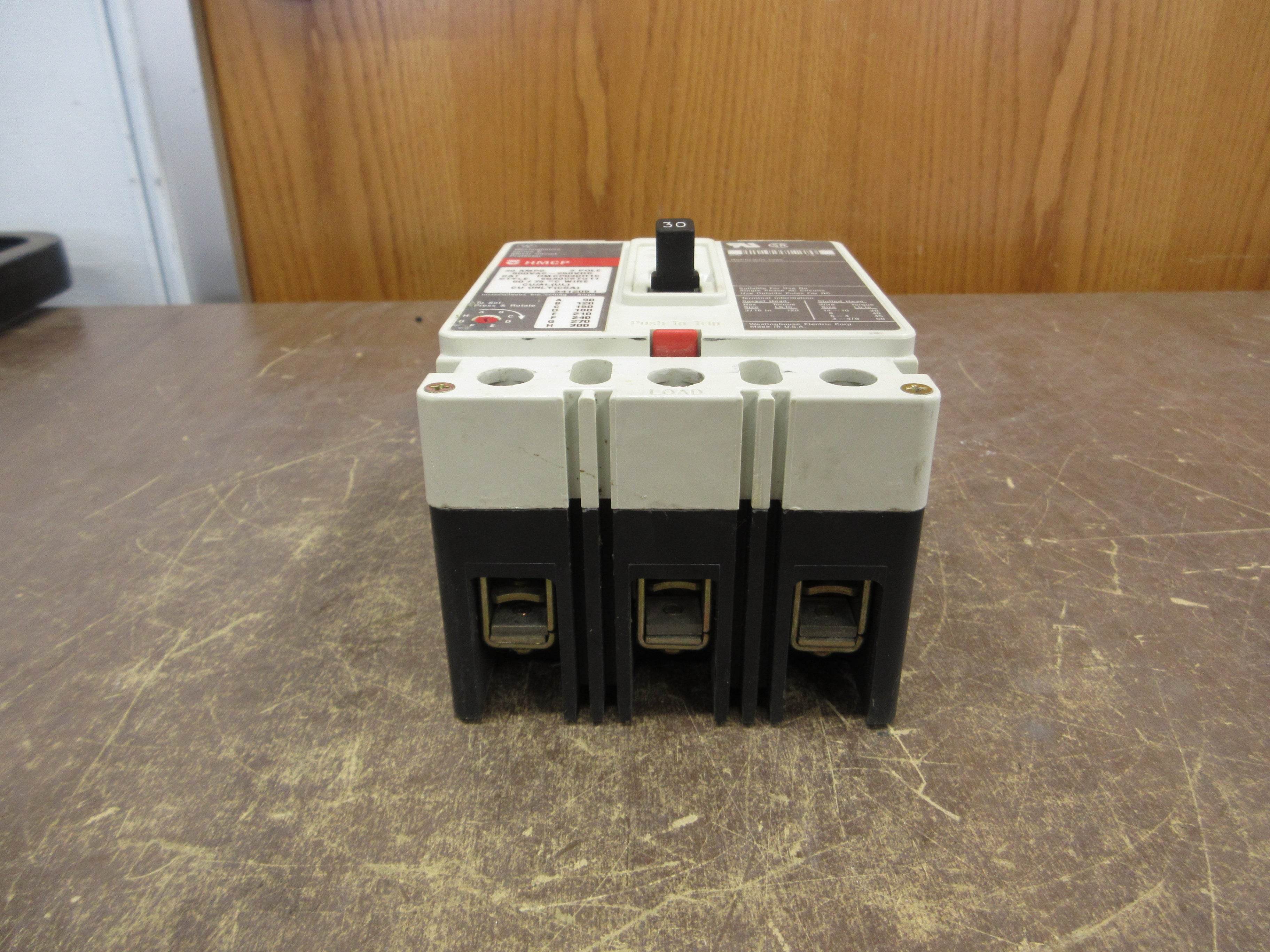 Westinghouse Circuit Breaker HMCP030H1C 30A 600V 3P Used