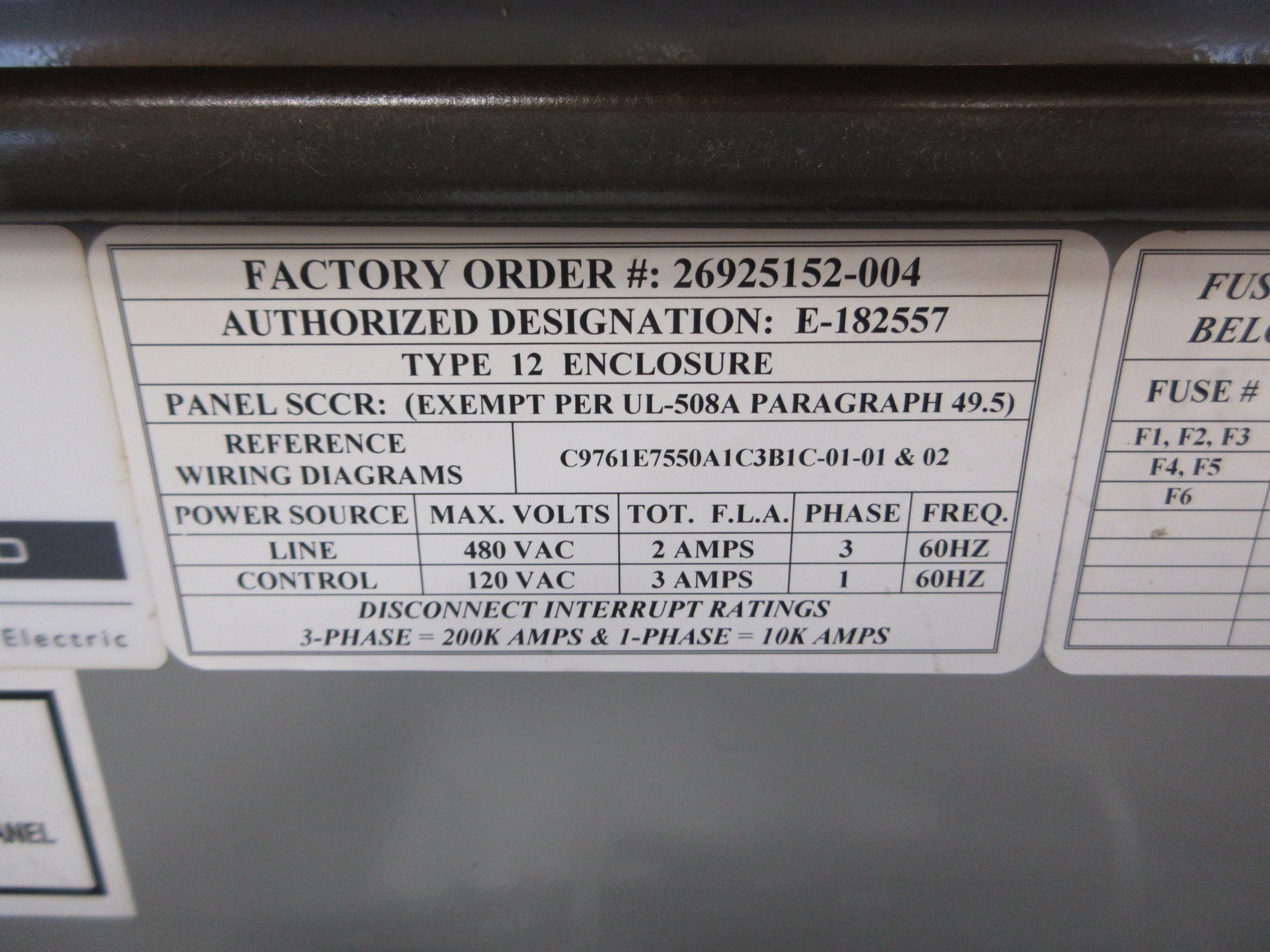 Square D PowerLogic ION 7550 Power Meter Assembly 26925152-004 Type 12 Enclosure