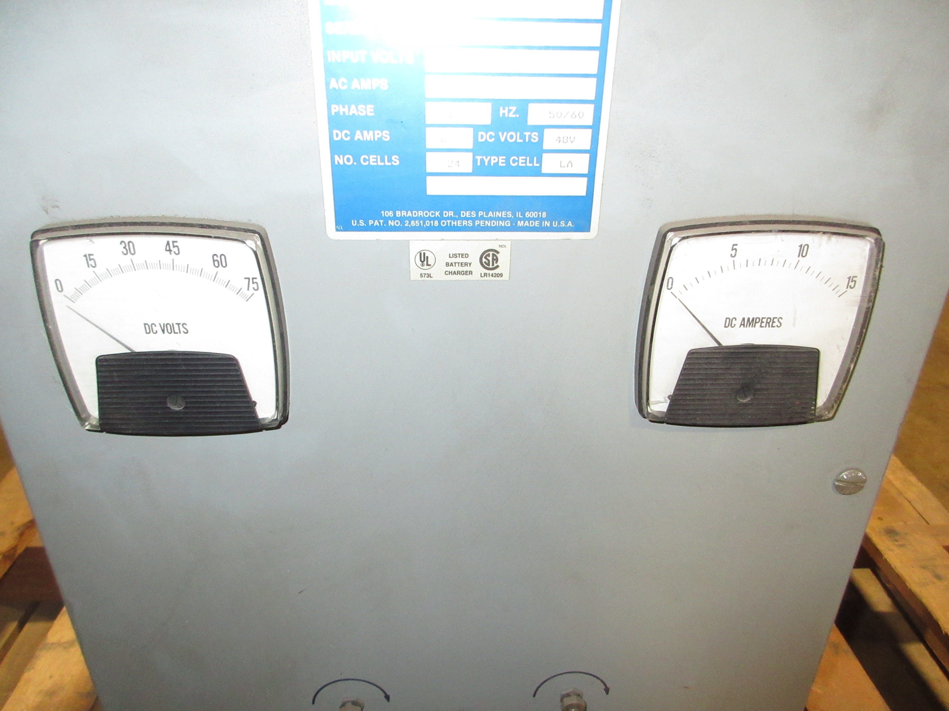 La Marche Constavolt Float Battery Charger A12B-6-48V-A1 Output: 48VDC 6A Used