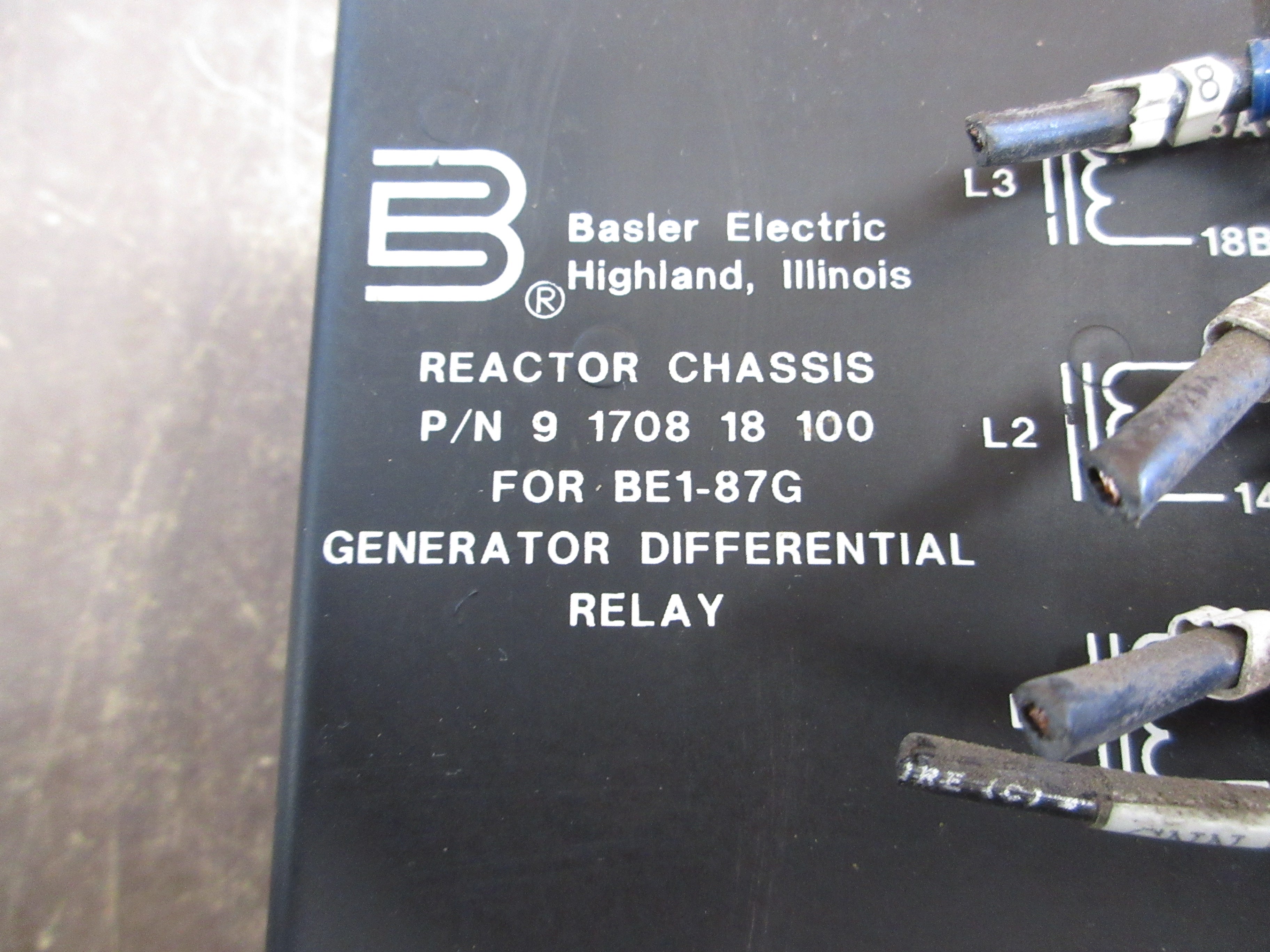 Basler Electric Reactor Chassis 9 1708 18 100 For BE1-87G Relay Used