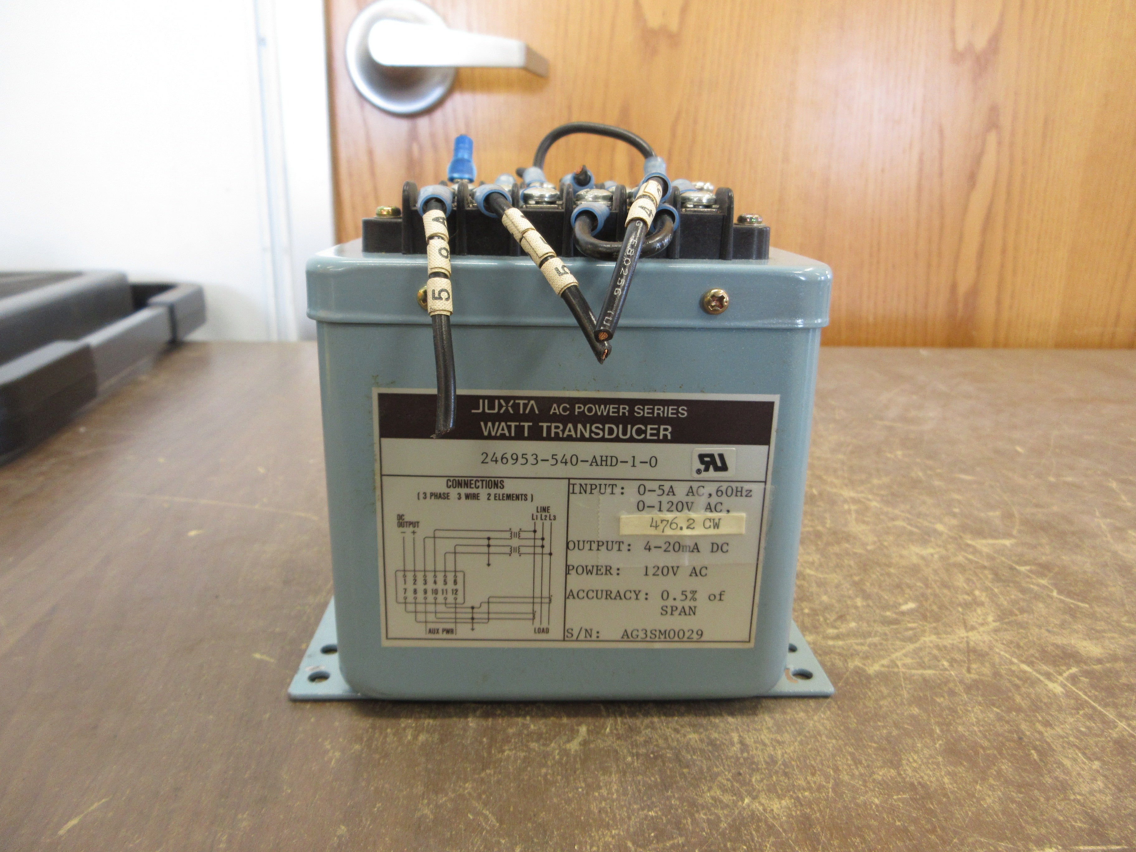 Yokogawa JUXTA Watt Transducer 246953-540-AHD-1-0 3Ph 3W 2-Elements Used