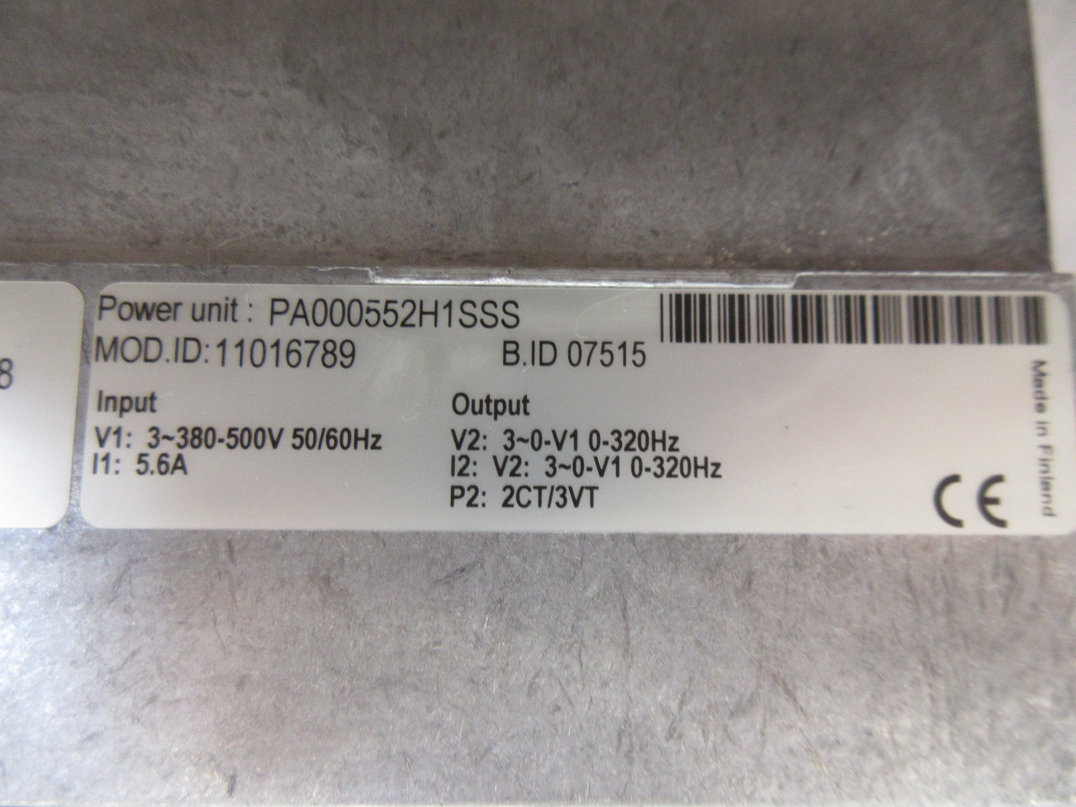 Honeywell AC Drive PA000552H1SSS 3HP 3Ph w/ Keypad Used
