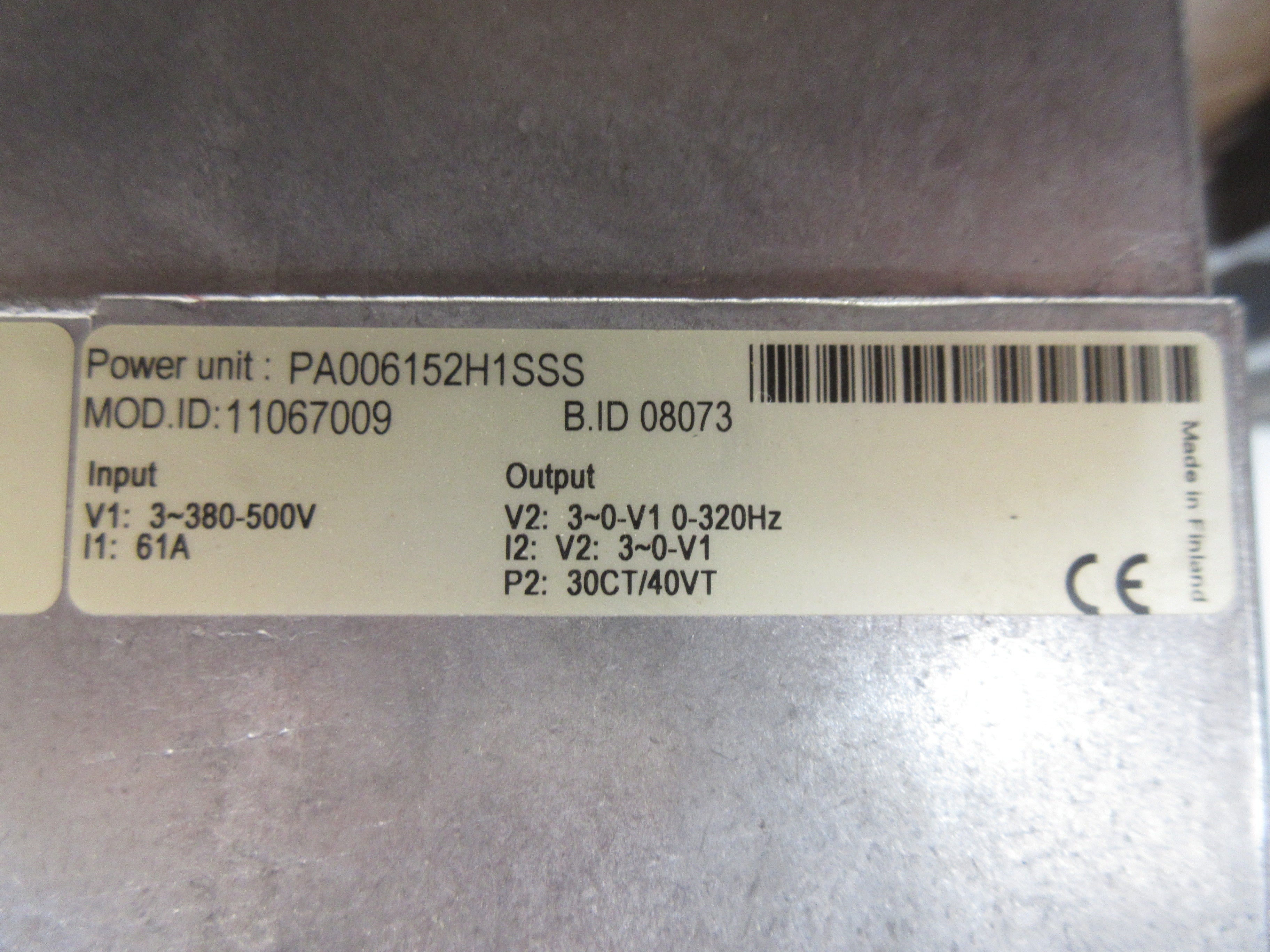 Honeywell AC Drive PA006152H1SSS 40HP 3Ph w/ Keypad Used