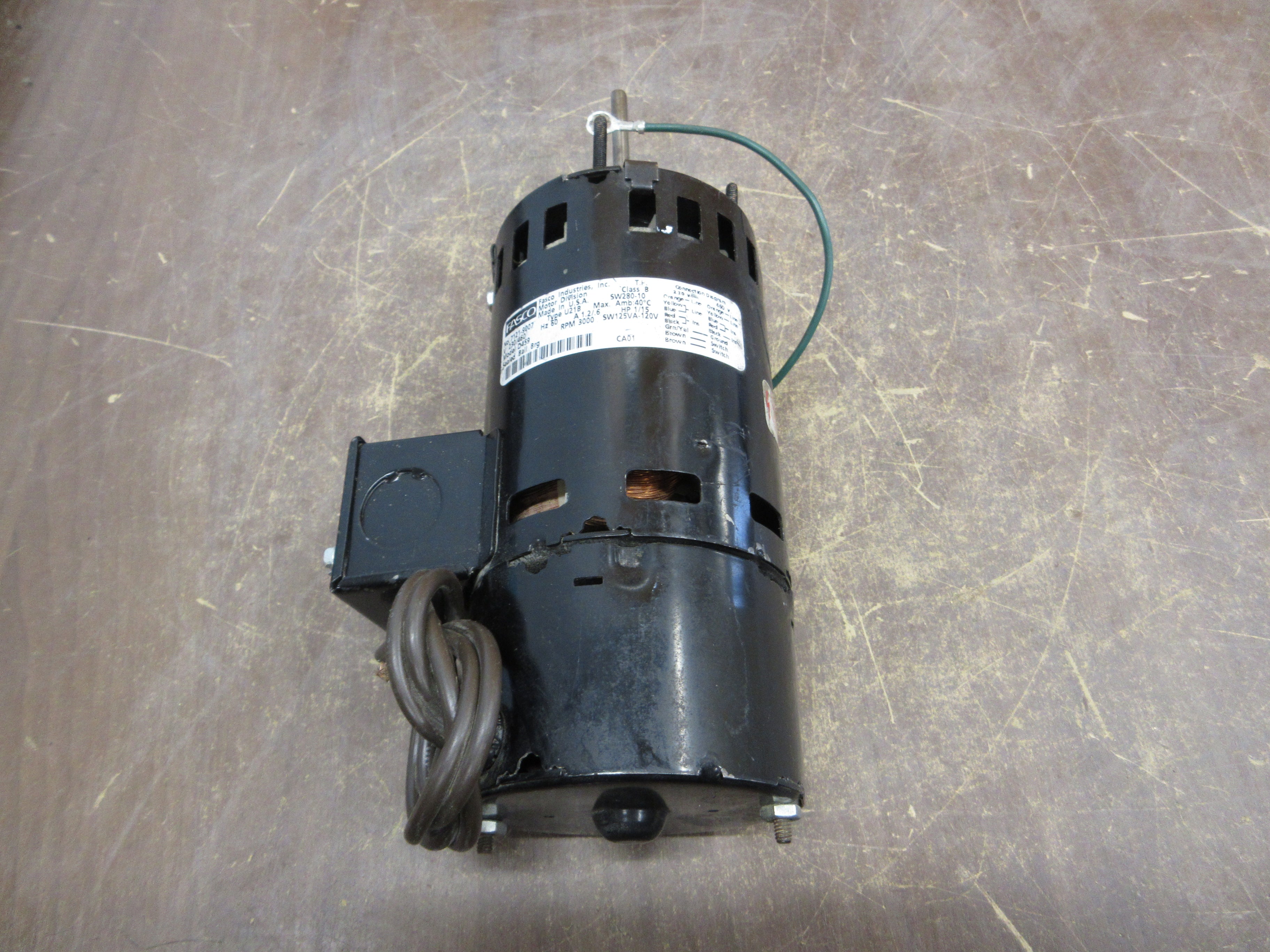 Fasco D459 Blower Motor 7121-9007 230/460V 1/15HP 3000RPM 60Hz Used