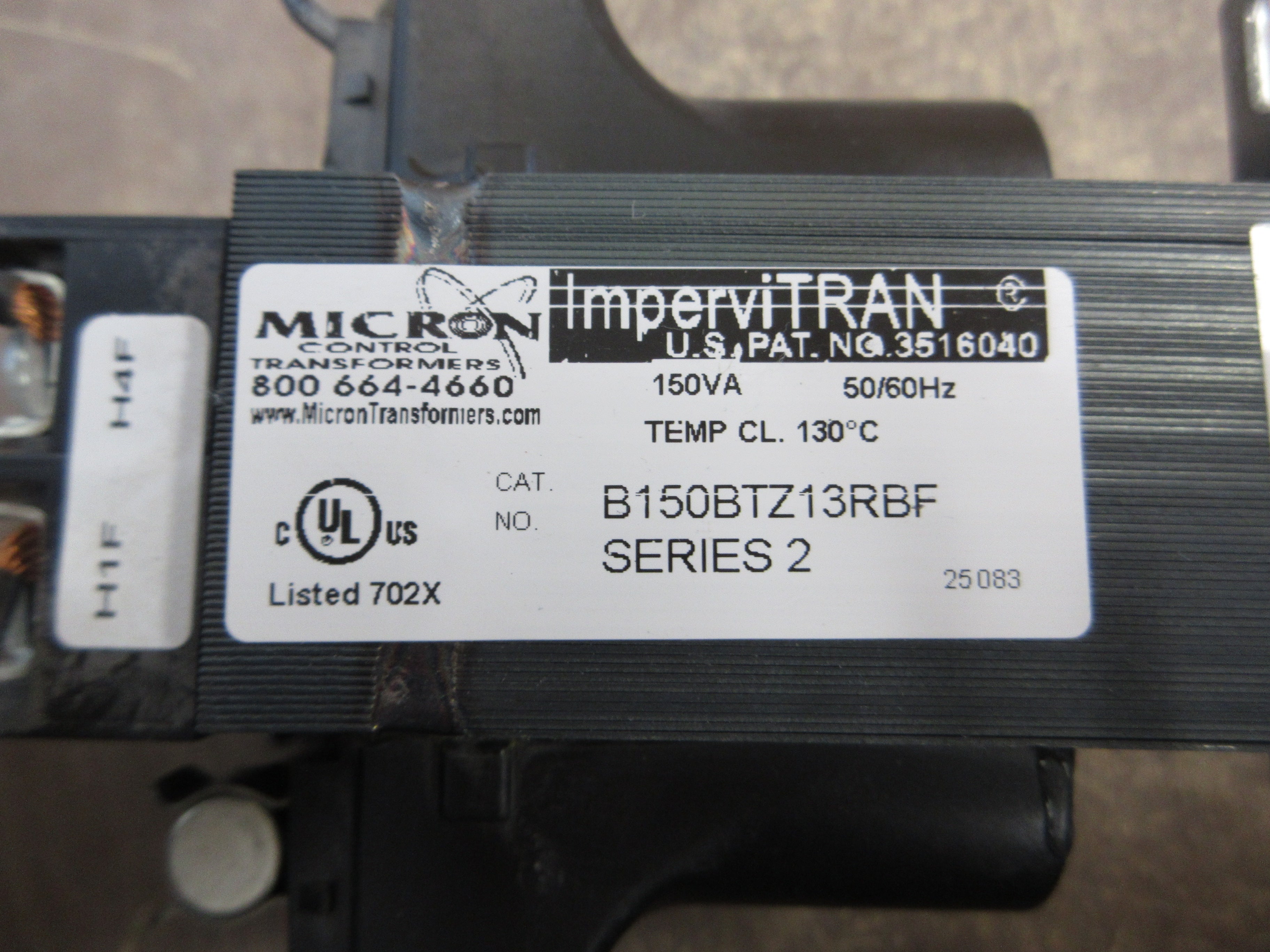 Micron ImperiTRAN Control Transformer B150BTZ13RBF Ser. B 150VA Pri: 240/480V