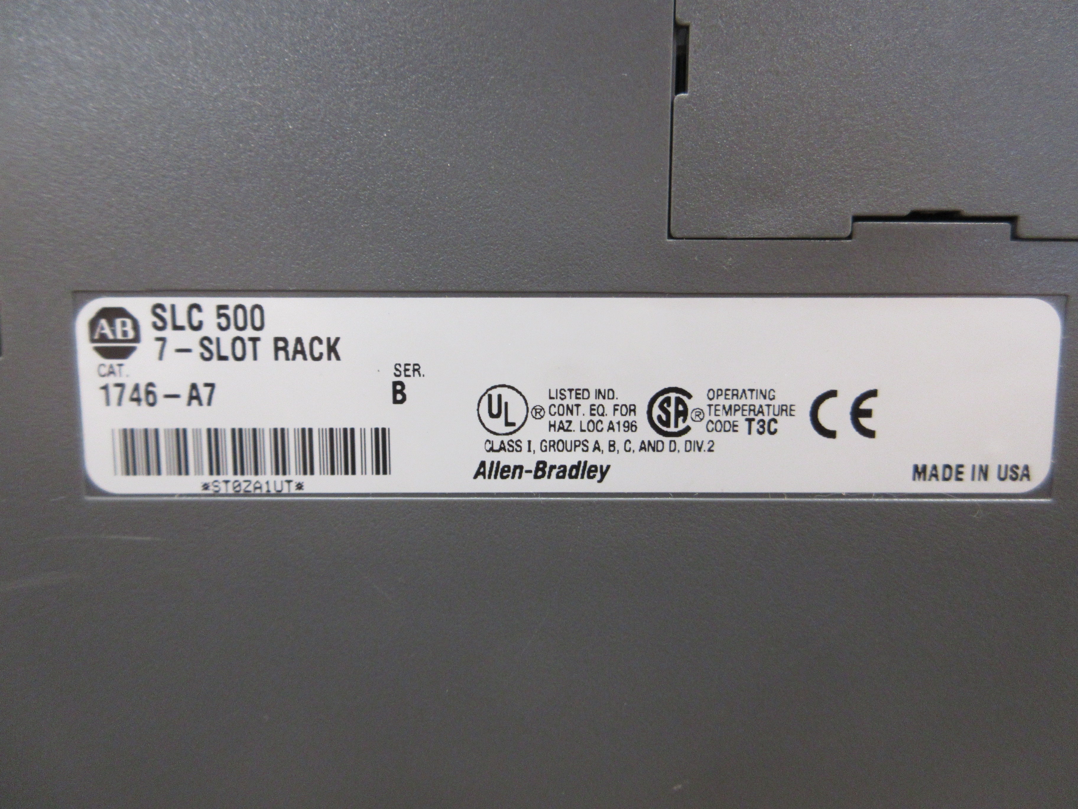 Allen-Bradley SLC 500 PLC Rack w/ Power Supply 1746-A7 / 1746-P1 7-Slot Used