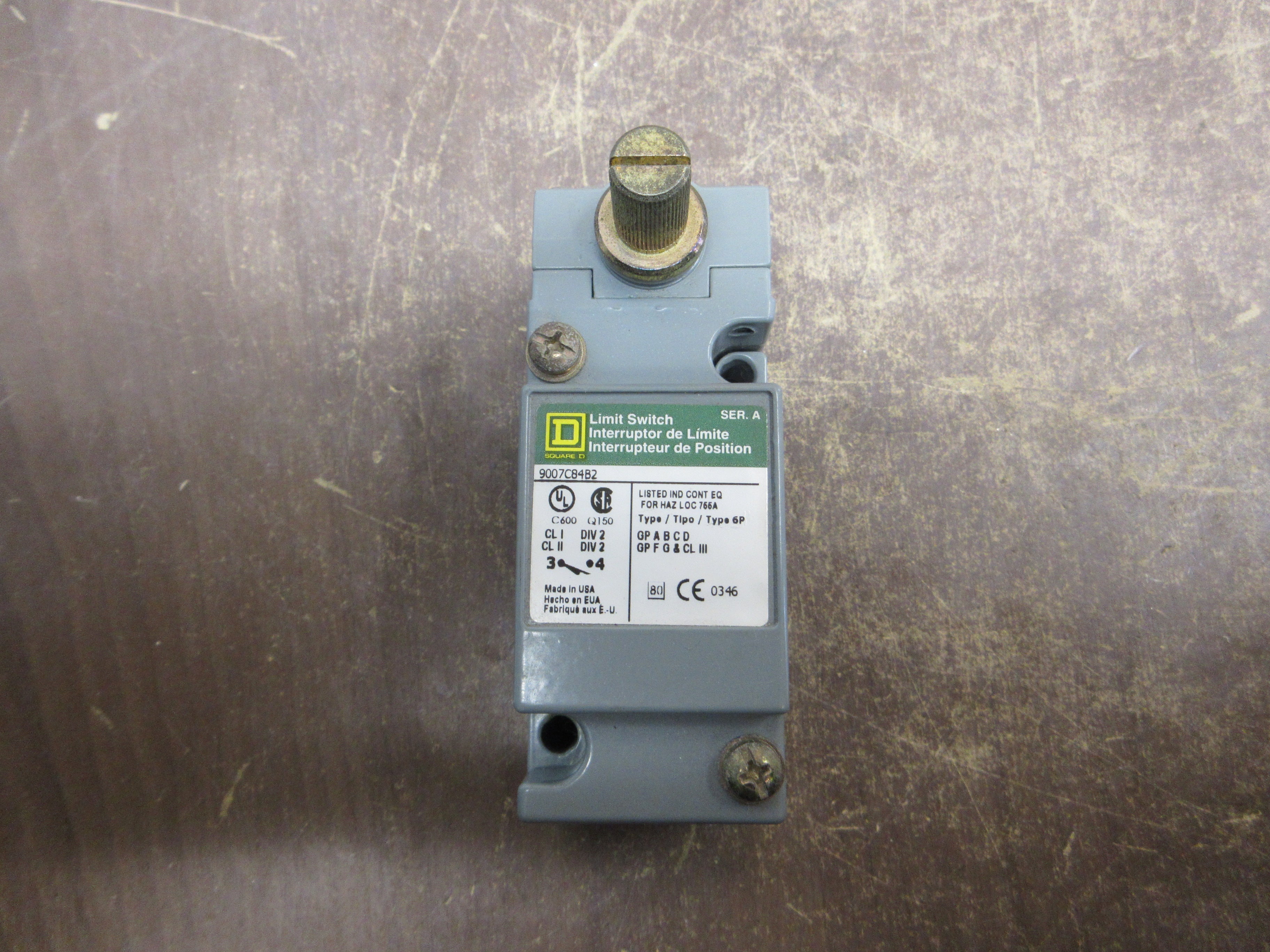 Square D Limit Switch 9007C84B2 Ser. A Used
