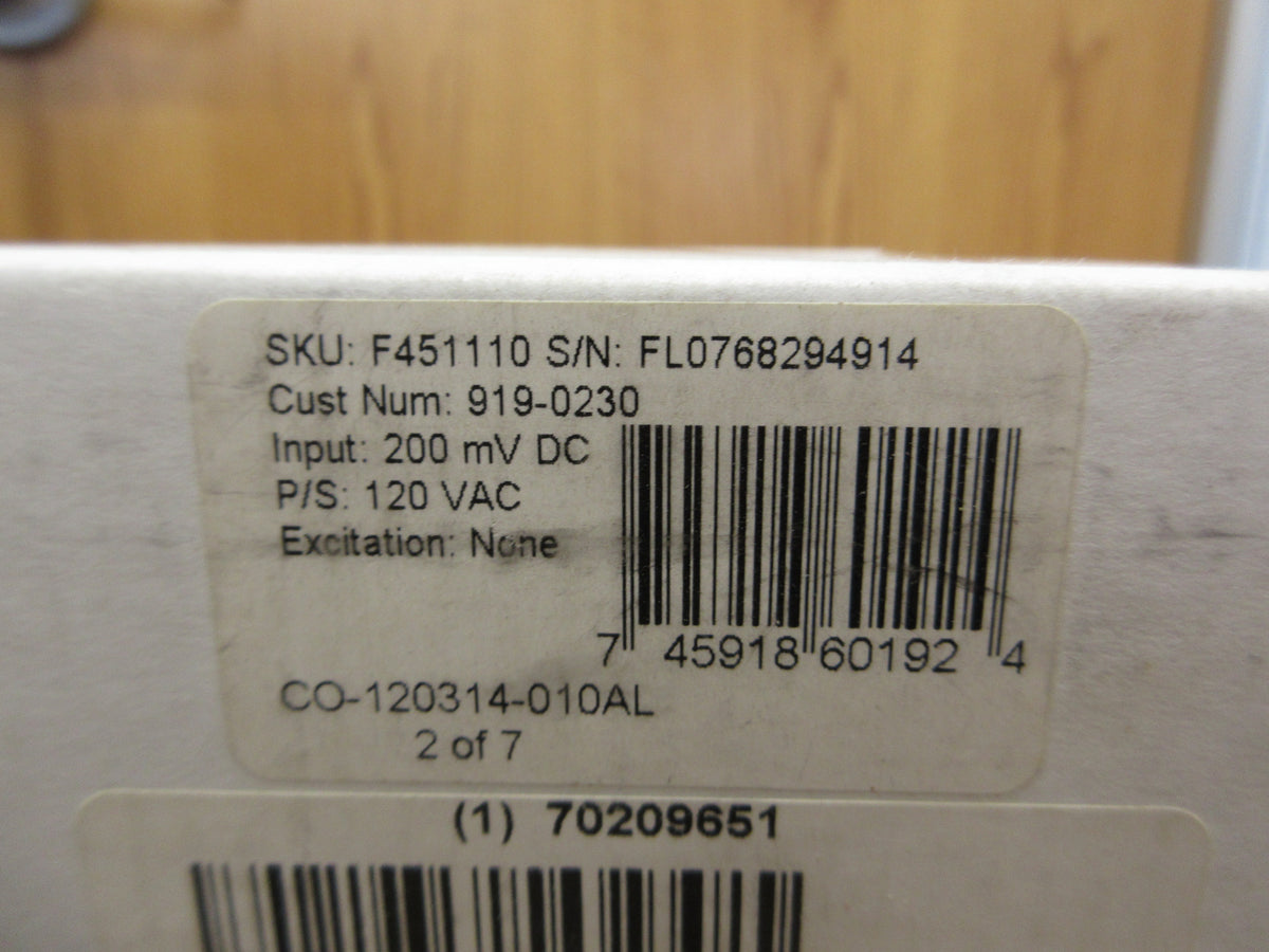 Simpson Panel Meter F451110 Input: 200mV DC New Surplus