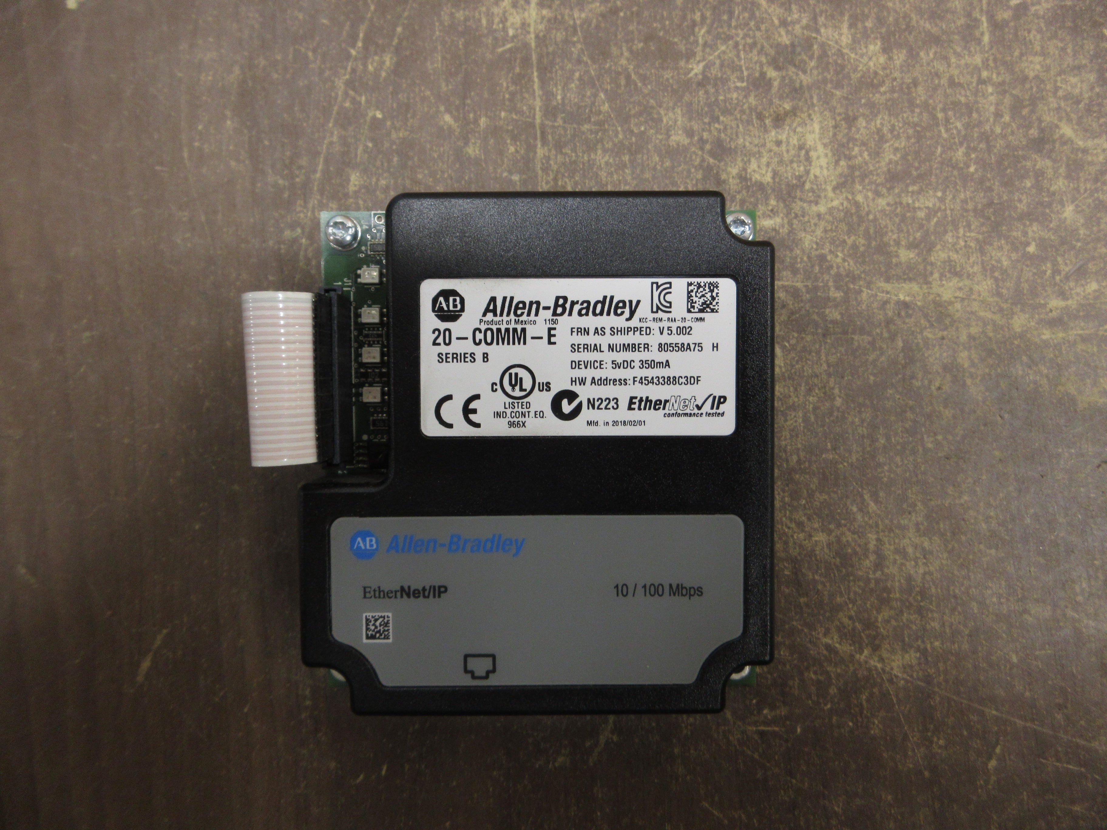 Allen-Bradley Ethernet/IP Adapter 20-COMM-E Ser. B FRN: V5.002 *No Box* New Surplus
