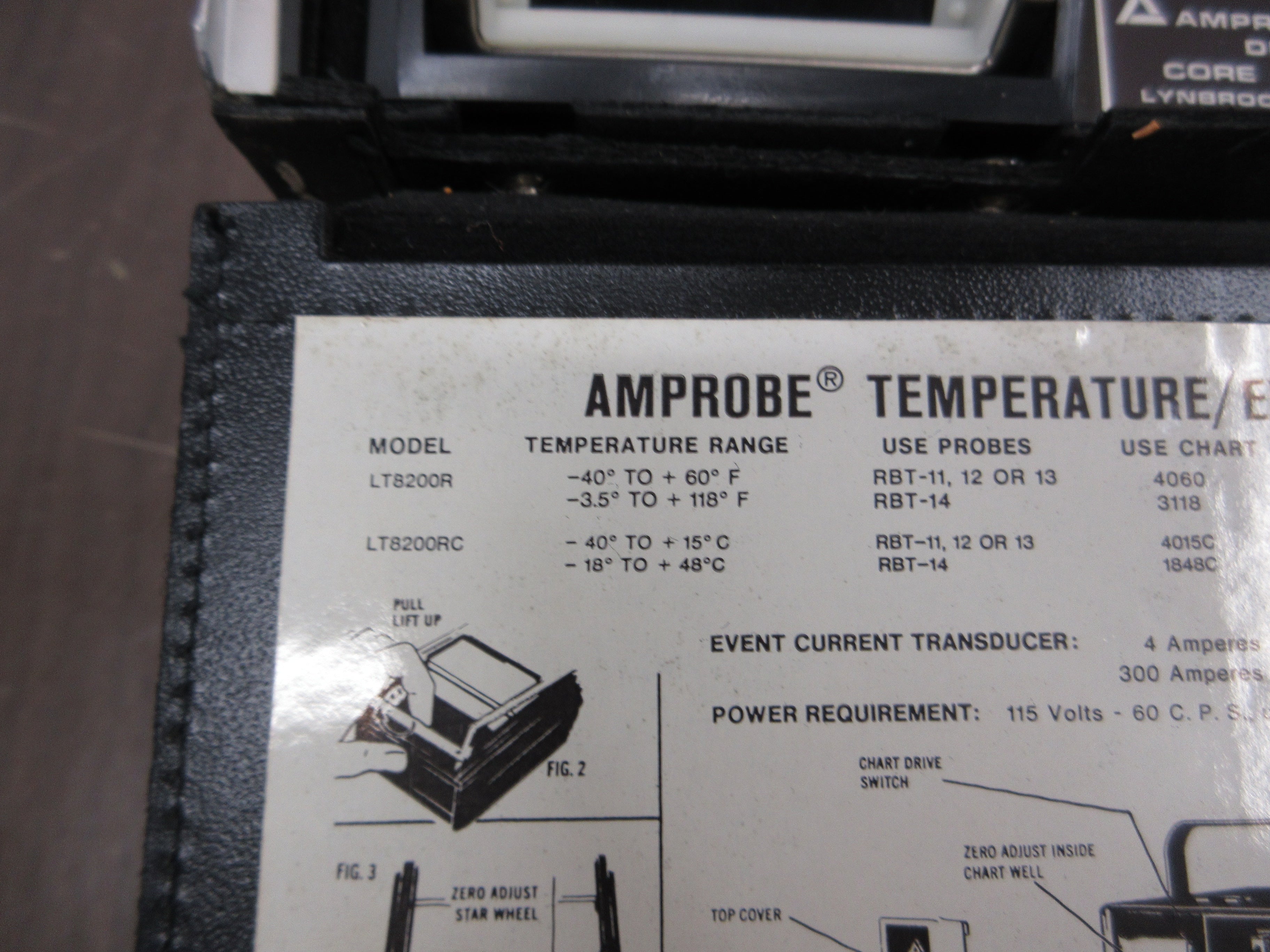 Amprobe Temperature / Event Recorder LT8200R Range: -3.5°-118°F, -40°-60°F Used