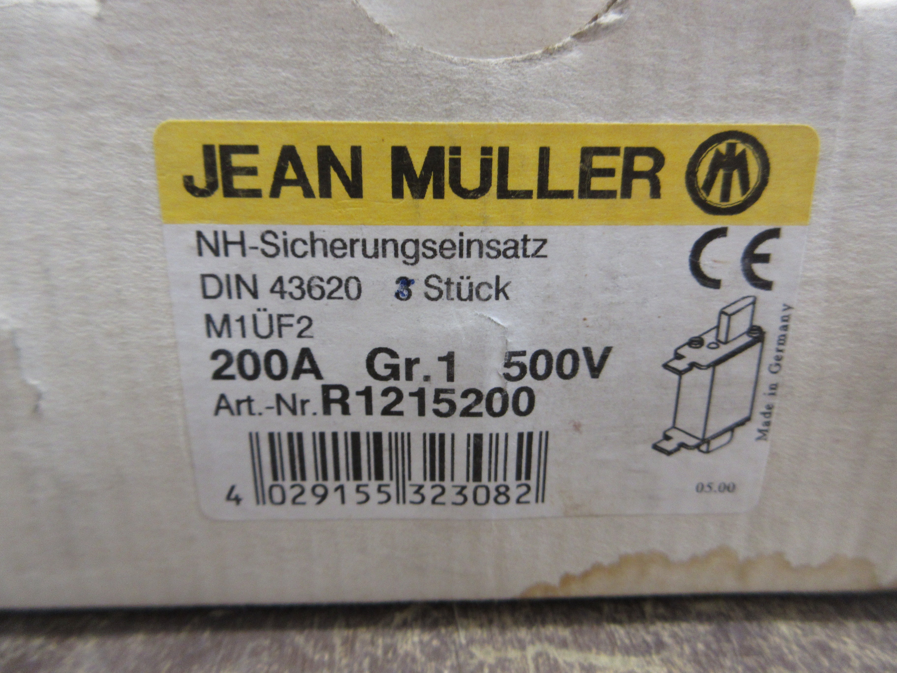 Jean Muller Fuse R1215200 200A 500V *Box of 2* New Surplus