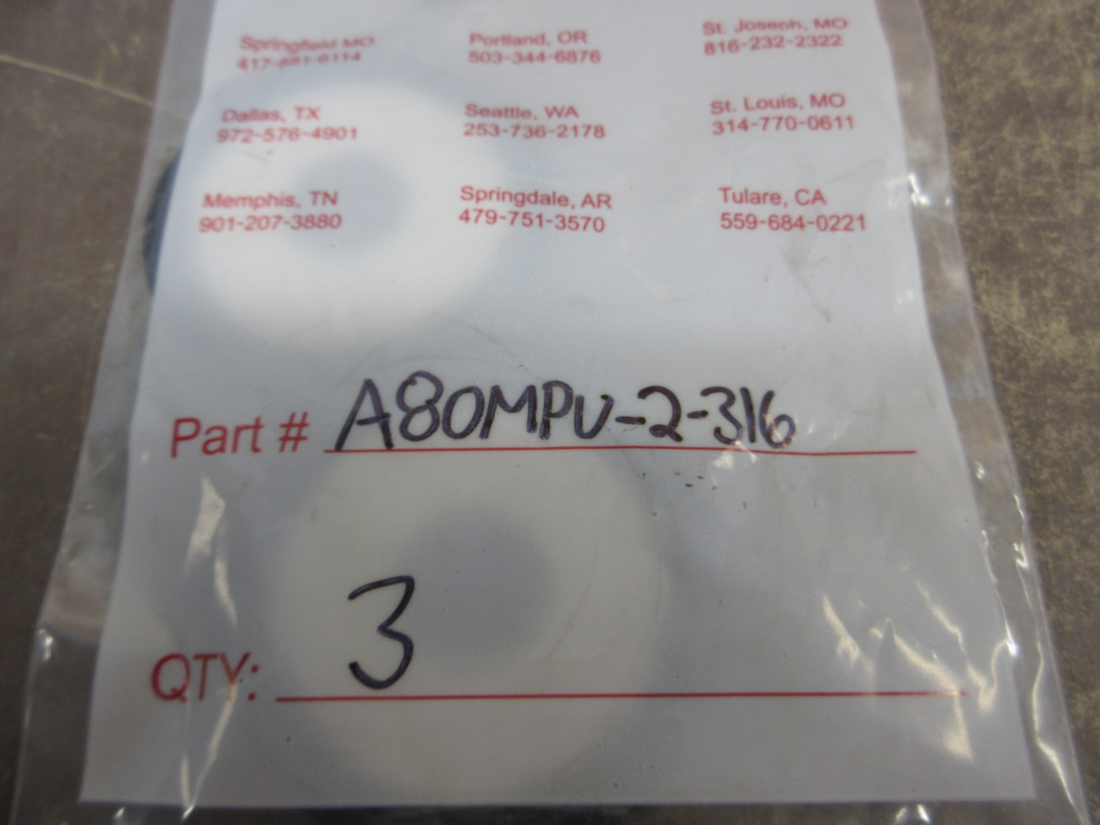 F&H Orifice Plate A80MPU-2-316 Size: 2" 1/8" Hole *No Box* *Lot of 3*