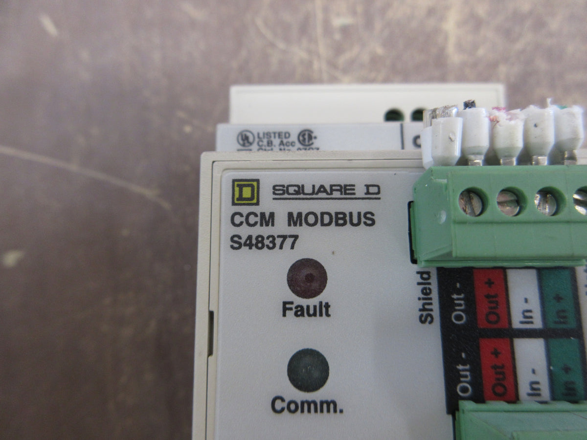 Square D CCM Modbus Module S48377 *(2) Broken Clip* Used
