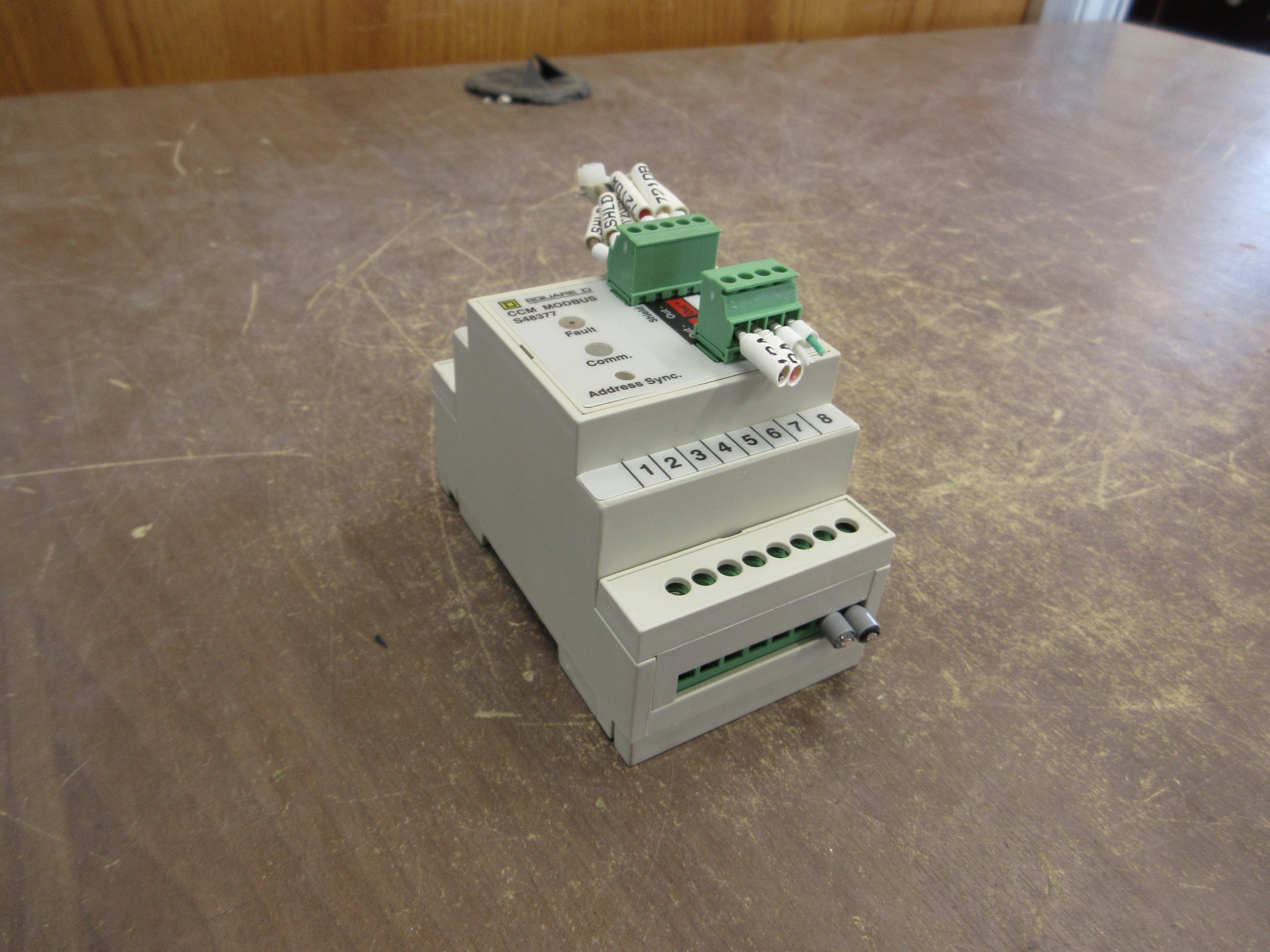 Square D CCM Modbus Module S48377 *(2) Broken Clip* *Broken DIN Rail Mount* Used