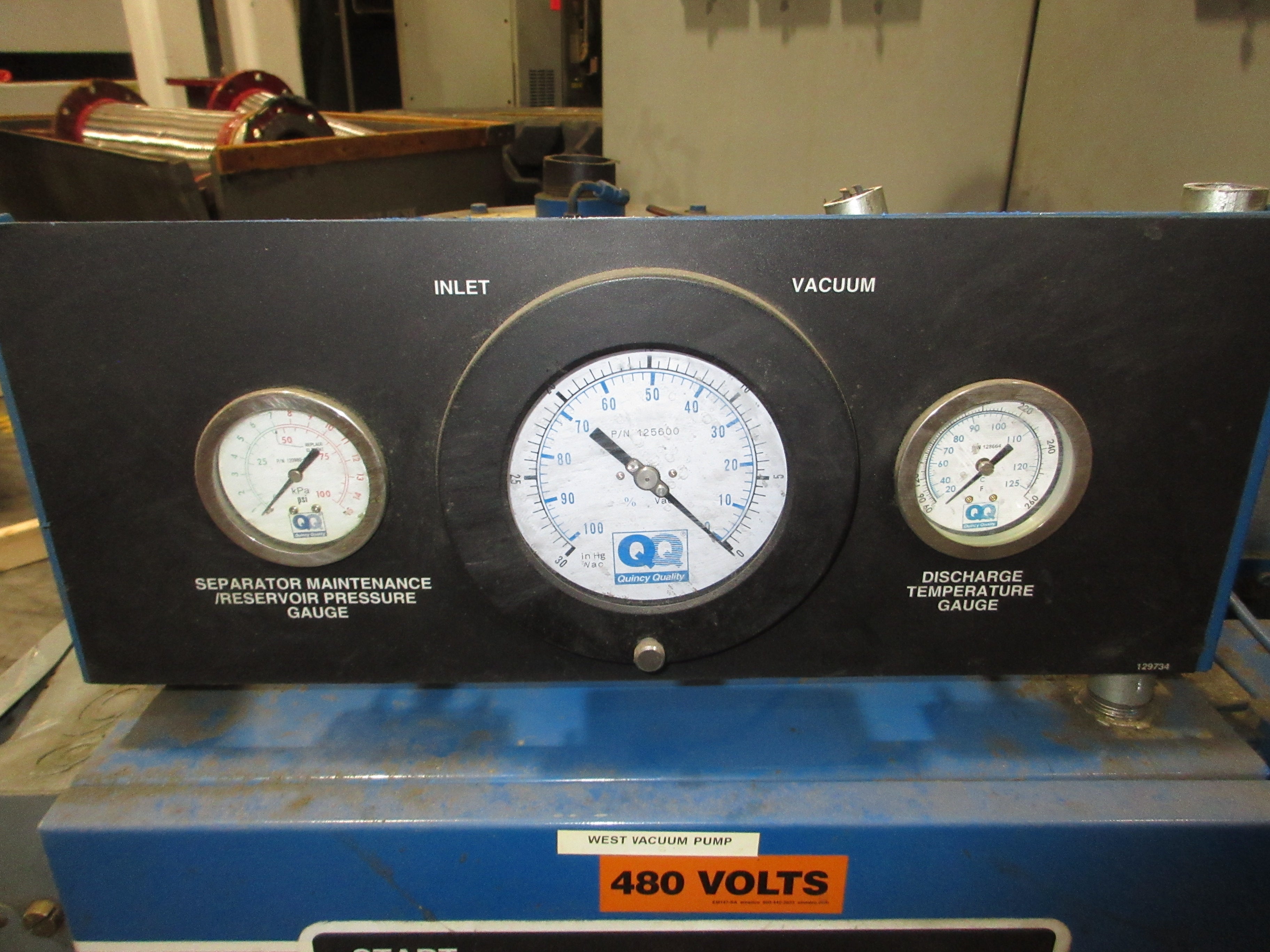 Quincy QSVB-15 Rotary Screw Vacuum Pump QSVB-15 15HP Weight: 980 LBS Used
