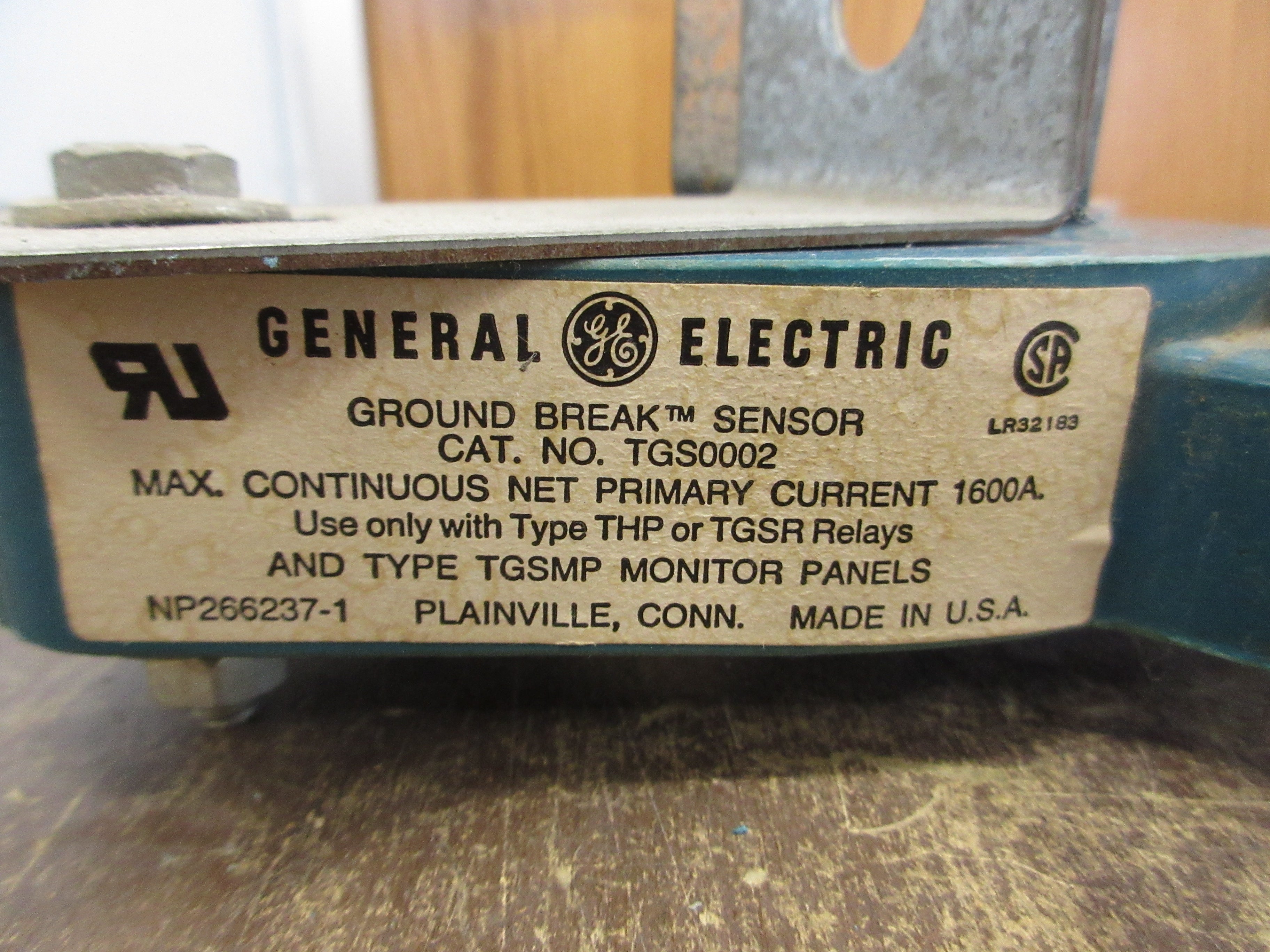 GE Ground Break Sensor TGS0002 For Type TGSR Relays 1600A Used