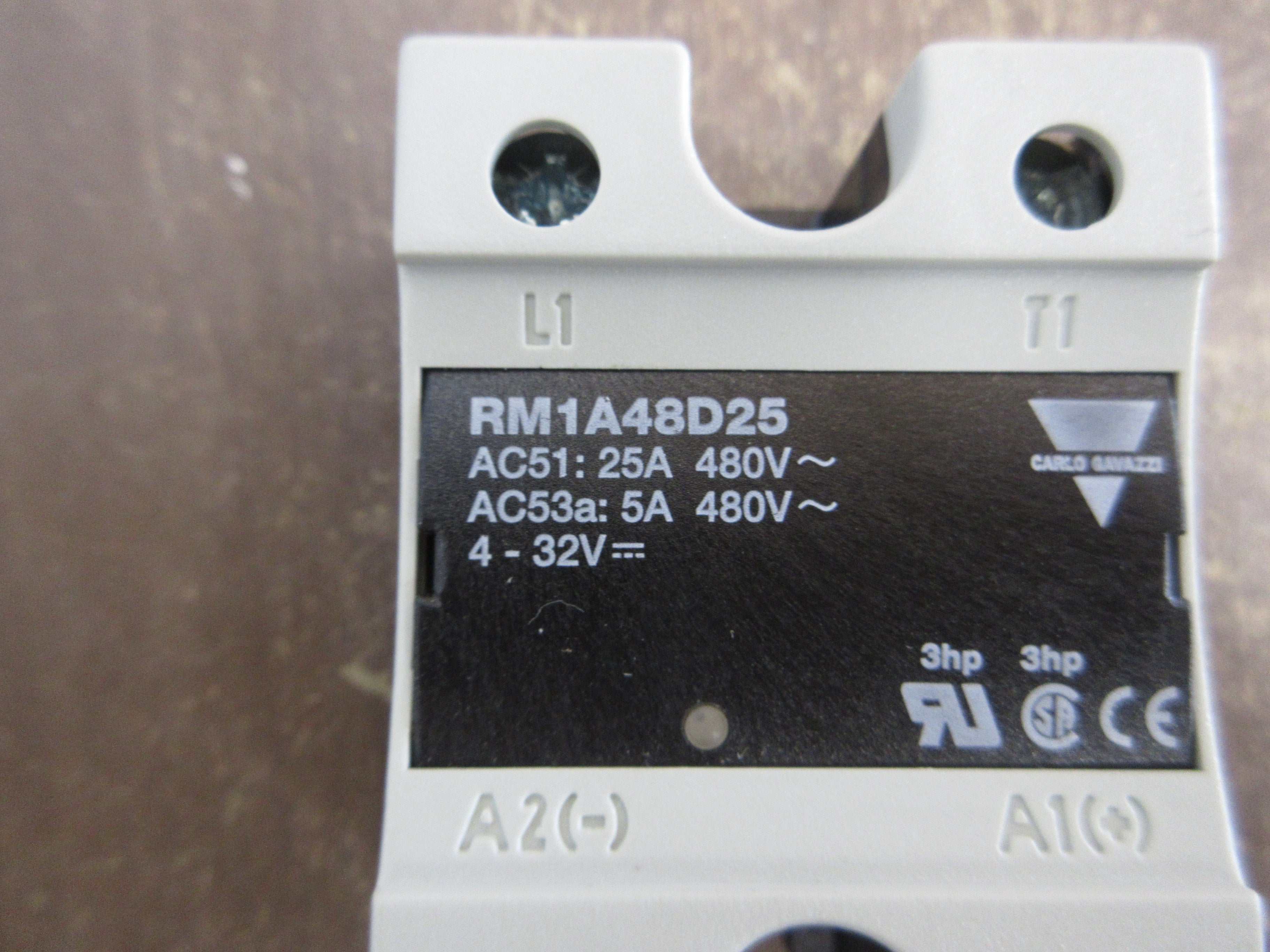 Carlo Gavazzi Solid-State Relay RN1A48D25 480V 25A New Surplus