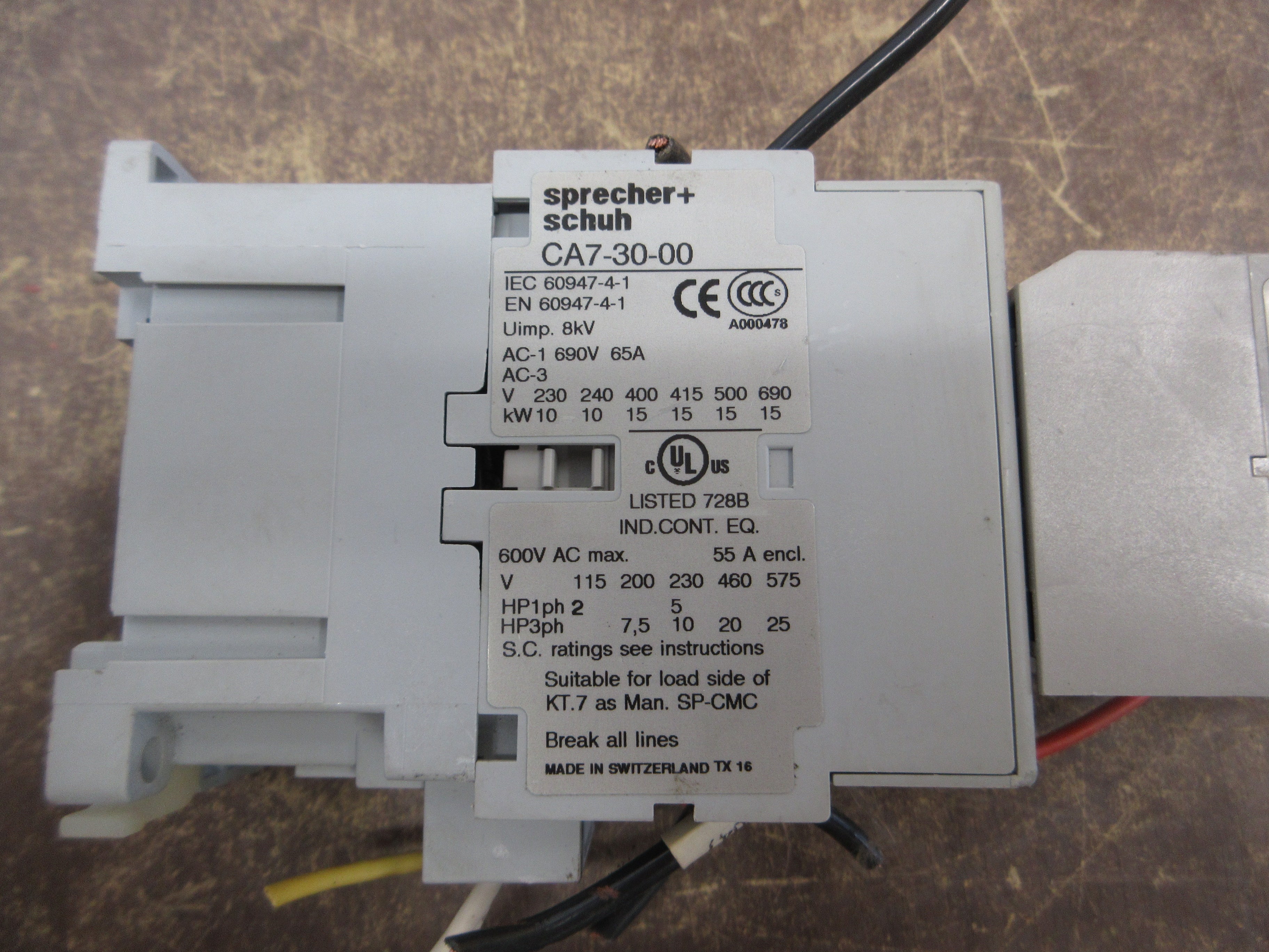 Sprecher + Schuh Timing Relay CZA7 / CA7-30-00 24V Coil Off Delay: 0.3-30Sec