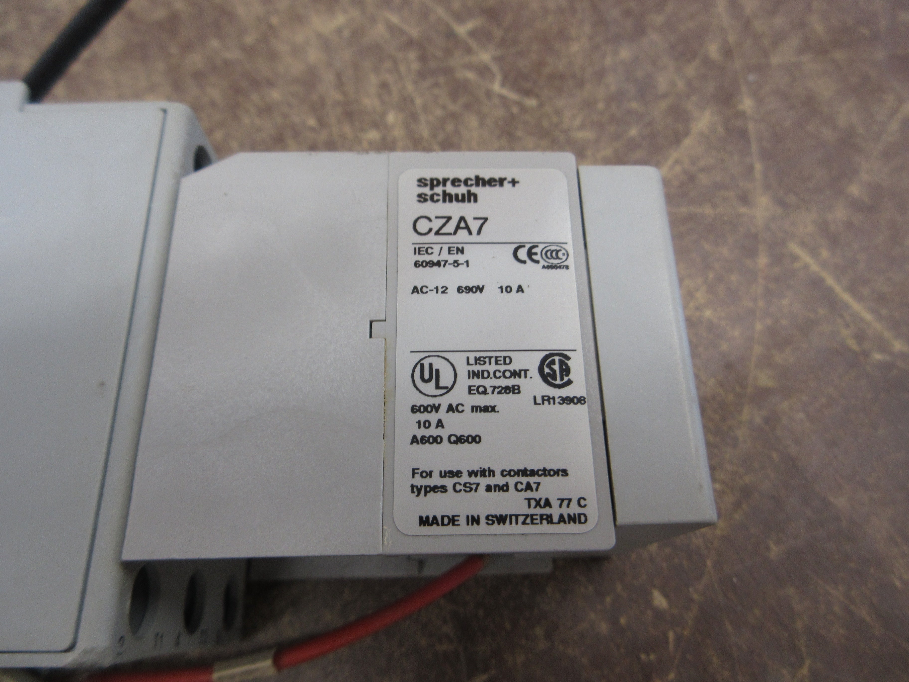 Sprecher + Schuh Timing Relay CZA7 / CA7-30-00 24V Coil Off Delay: 0.3-30Sec