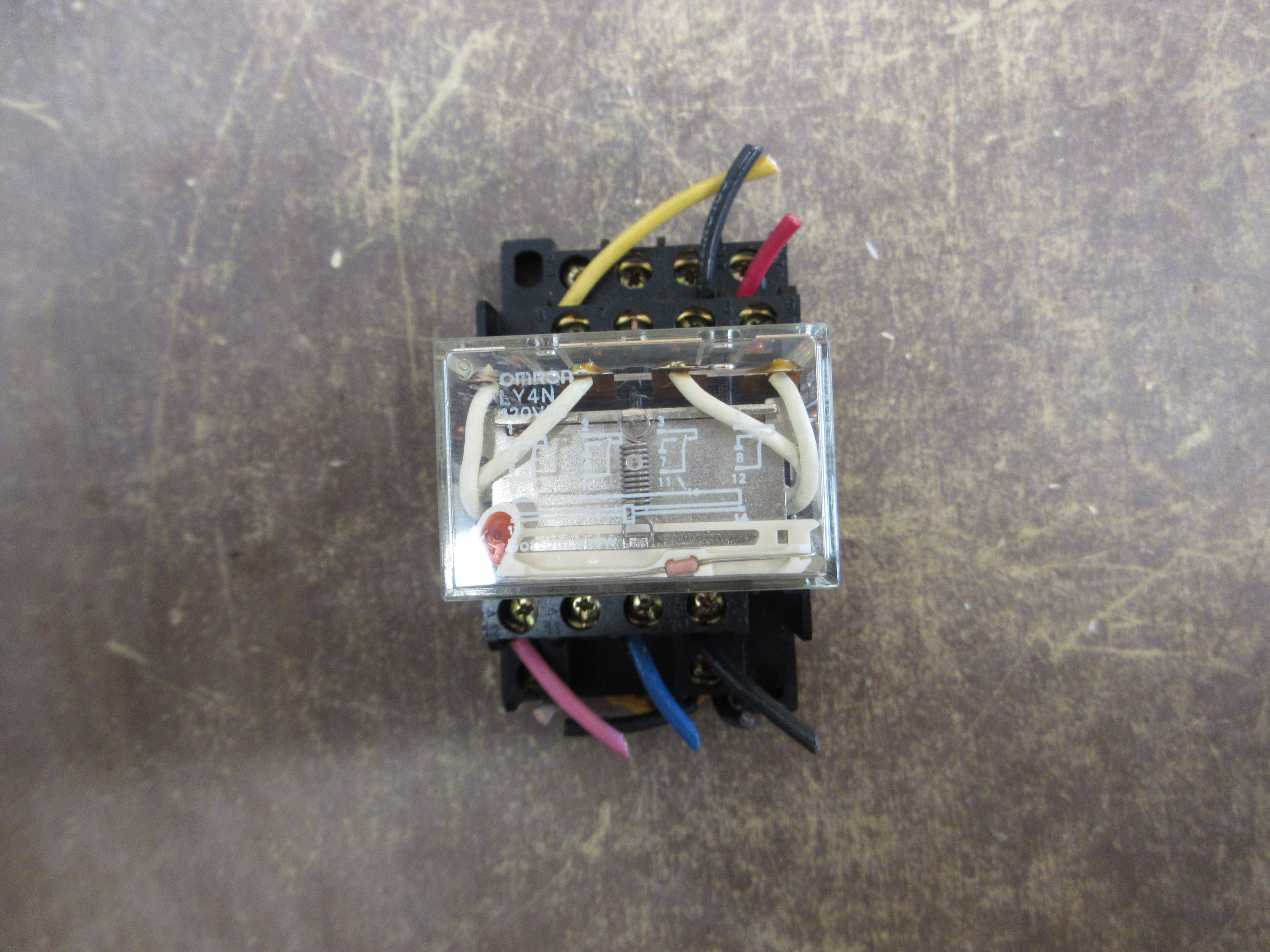 Omron Relay LY4N 120V Coil w/ Base Used