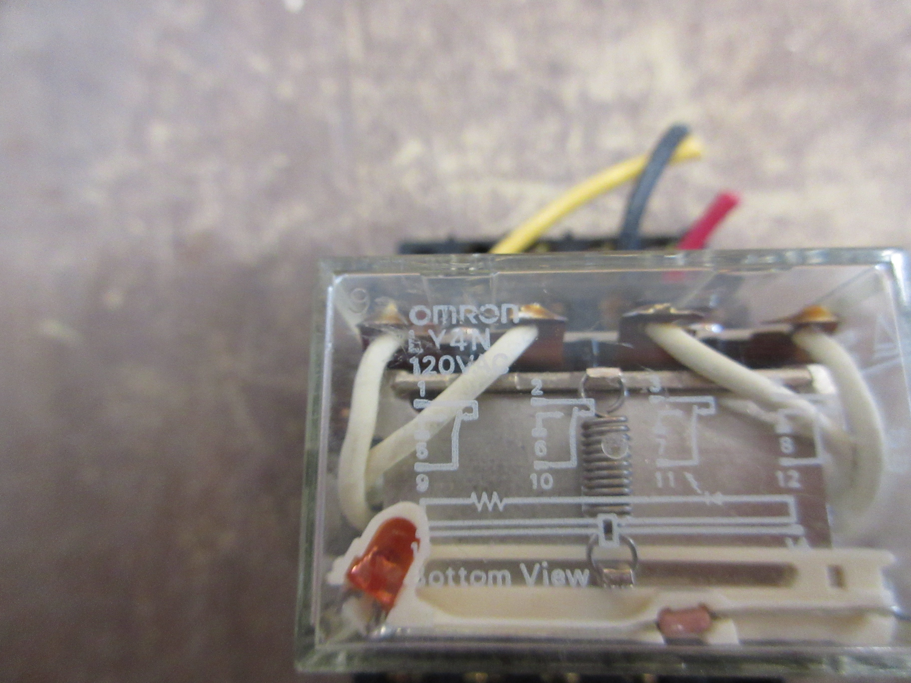 Omron Relay LY4N 120V Coil w/ Base Used