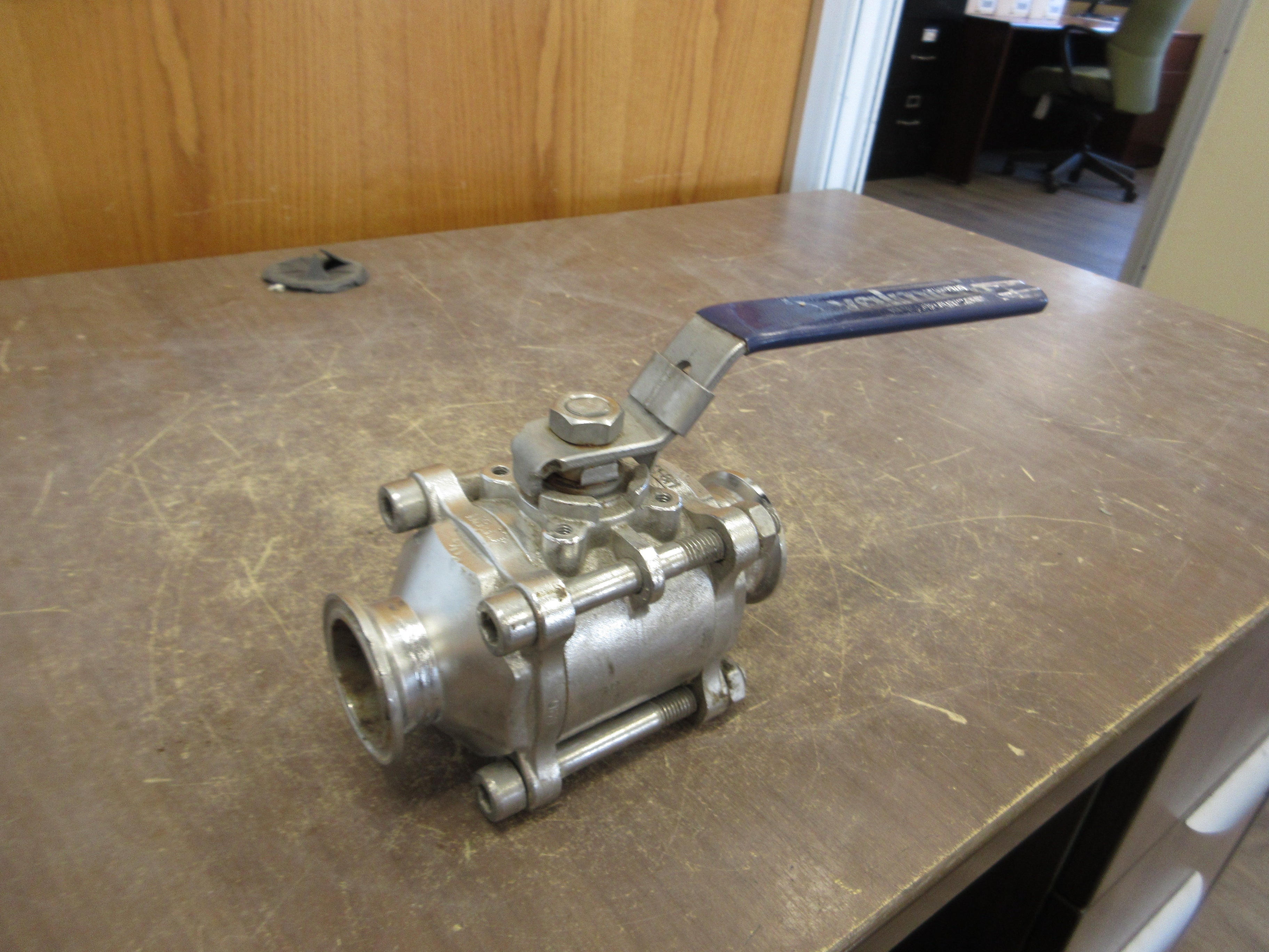 Valmicro Stainless Steel Ball Valve PP 300 TP 107297 1 1/2" Used