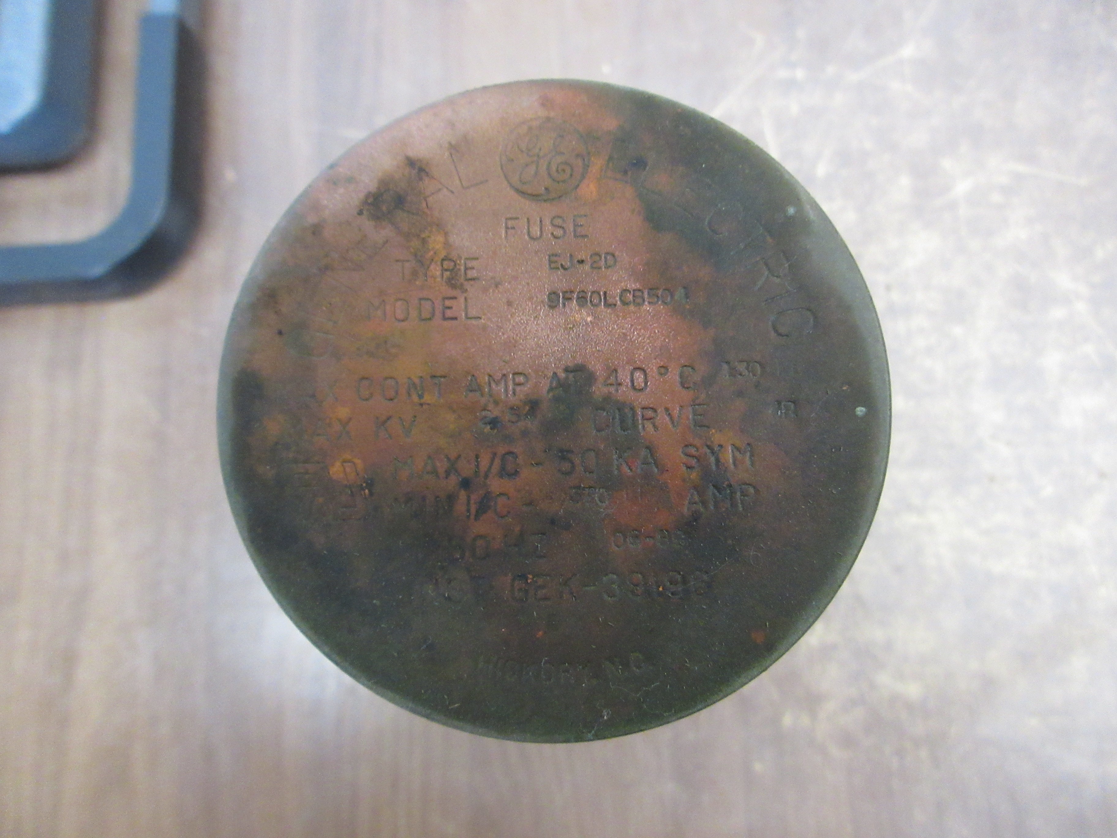 GE Type EJ-2D Fuse 9F60LCB504 130A 2.54kV 4R Curve 60Hz Used