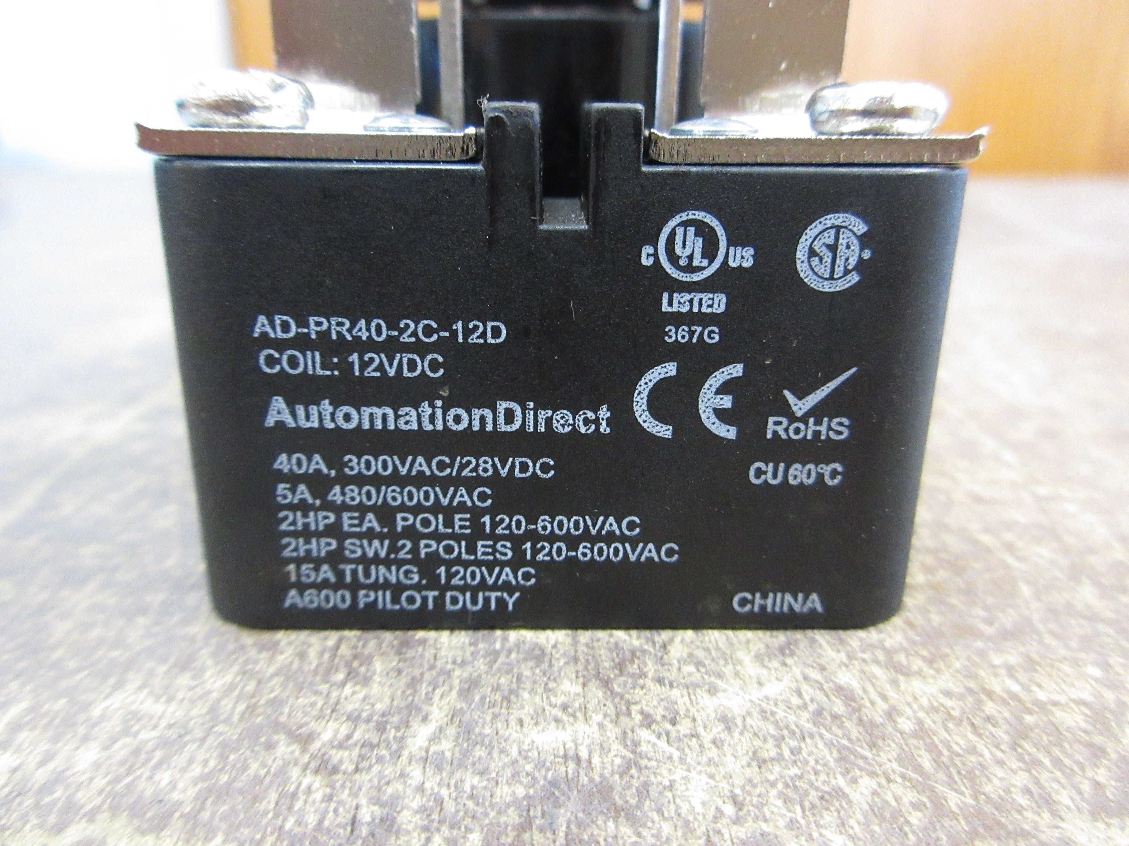 AutomationDirect Power Relay AD-PR40-2C-12D 12VDC Coil New Surplus