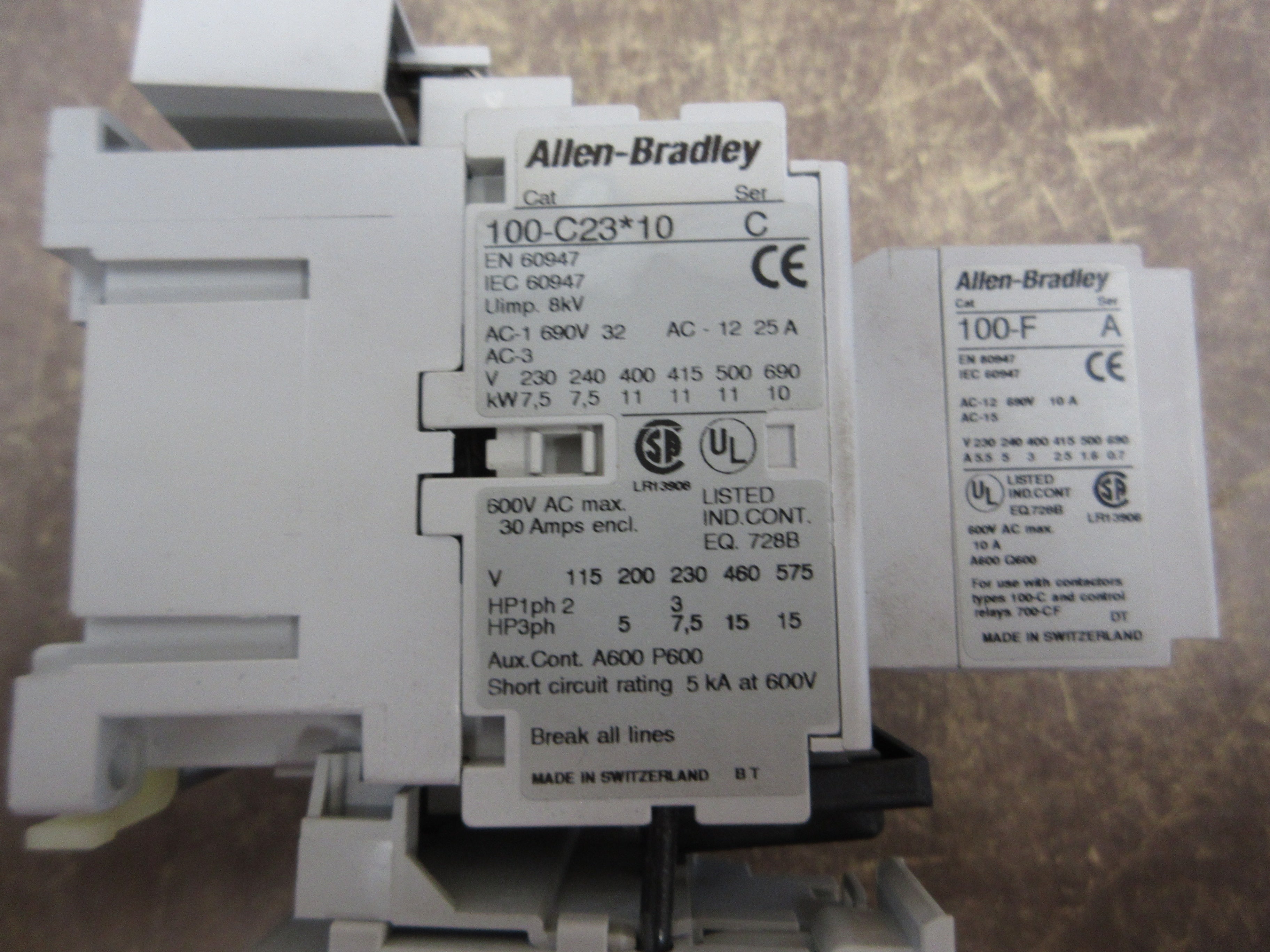 Allen-Bradley Reversing Starter 100-C23*10 / 193-EA2GB 120V Coil Trip: 12-32A