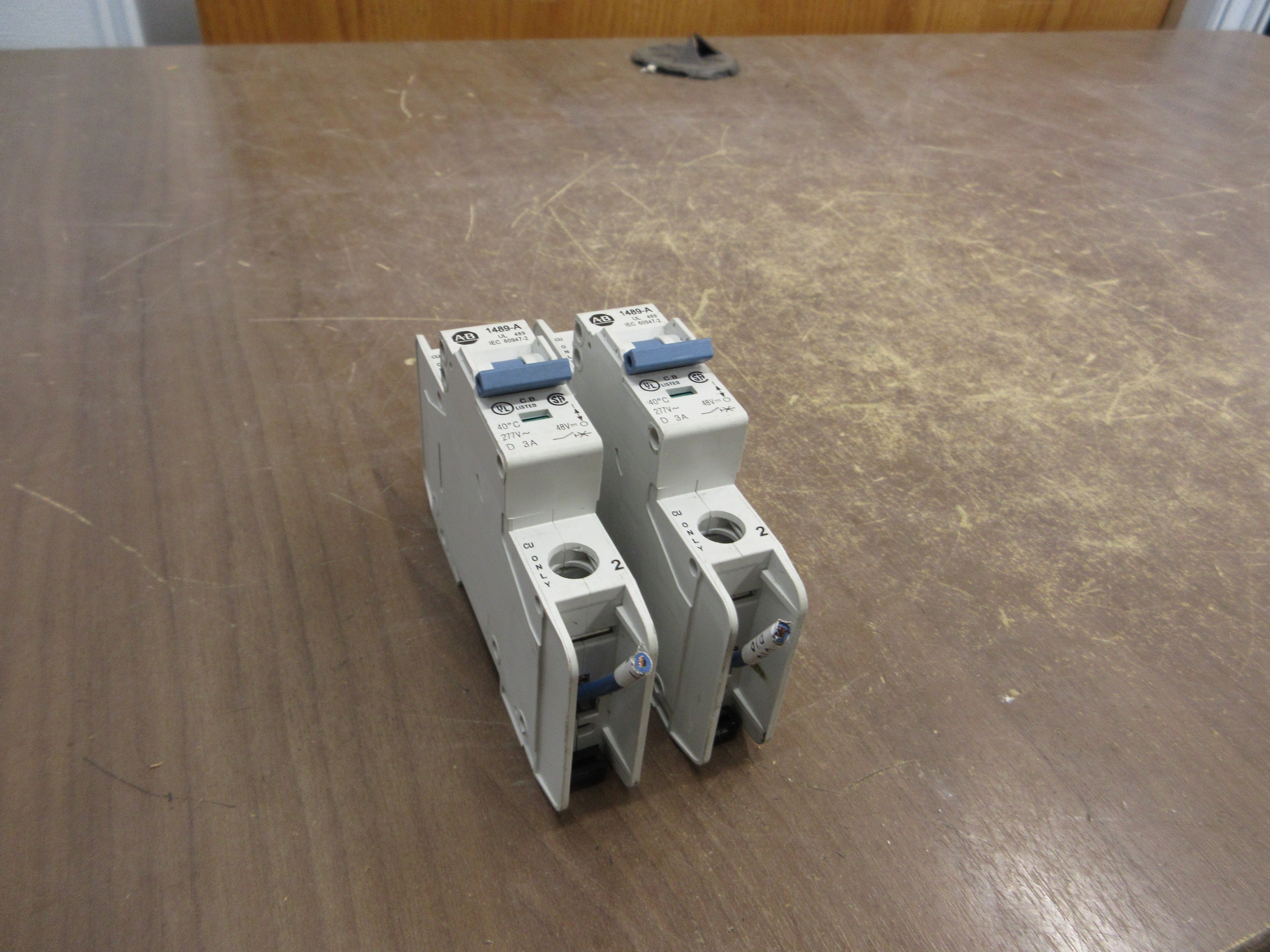 Allen-Bradley Circuit Breaker 1489-A1D030 Ser. A 3A 277V 1P *Lot of 2* Used
