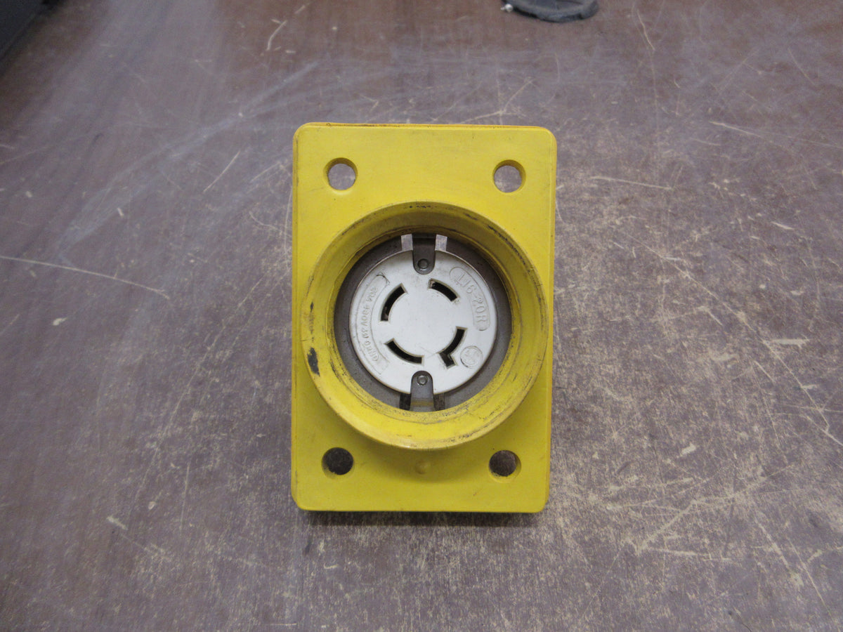 Woodhead Watertight Receptacle 50-1653 Nema L16-20R 20A 480V 3Ph *No Cover* Used