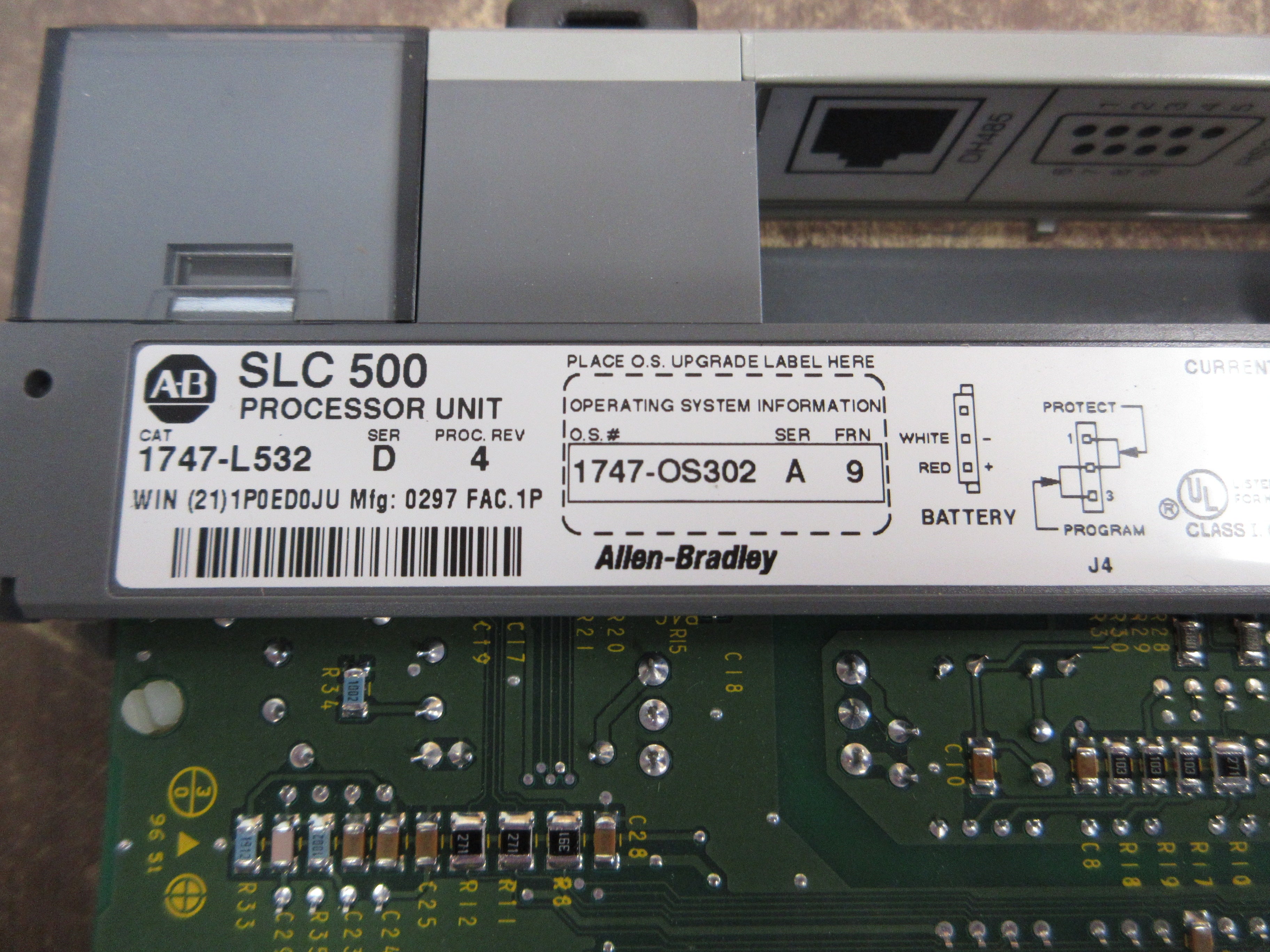 Allen-Bradley SLC 500 Processor Unit 1747-L532 Ser. D Proc Rev. 4 Used