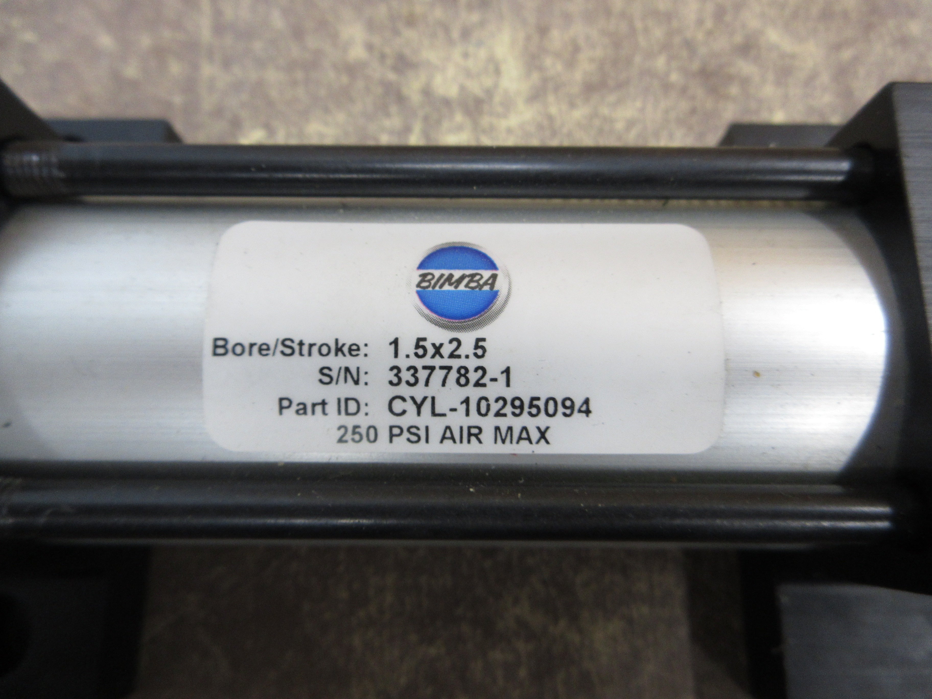Bimba Air Cylinder CYL-10295094 Bore/Stroke: 1.5x2.5 256PSI *No Box* New Surplus