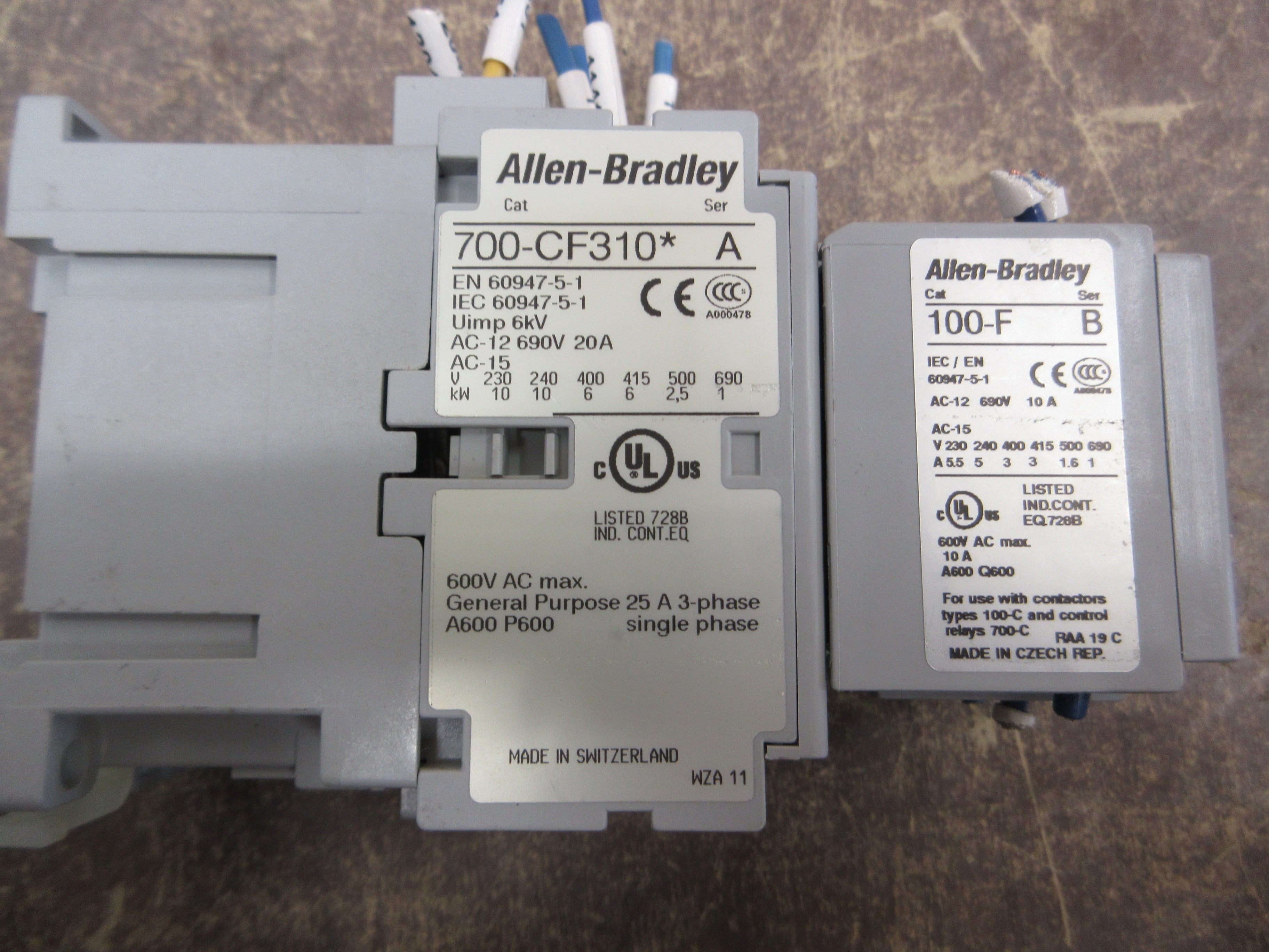 Allen-Bradley Contactor 700-CF310* Ser. A 120V Coil 25A 600V Used