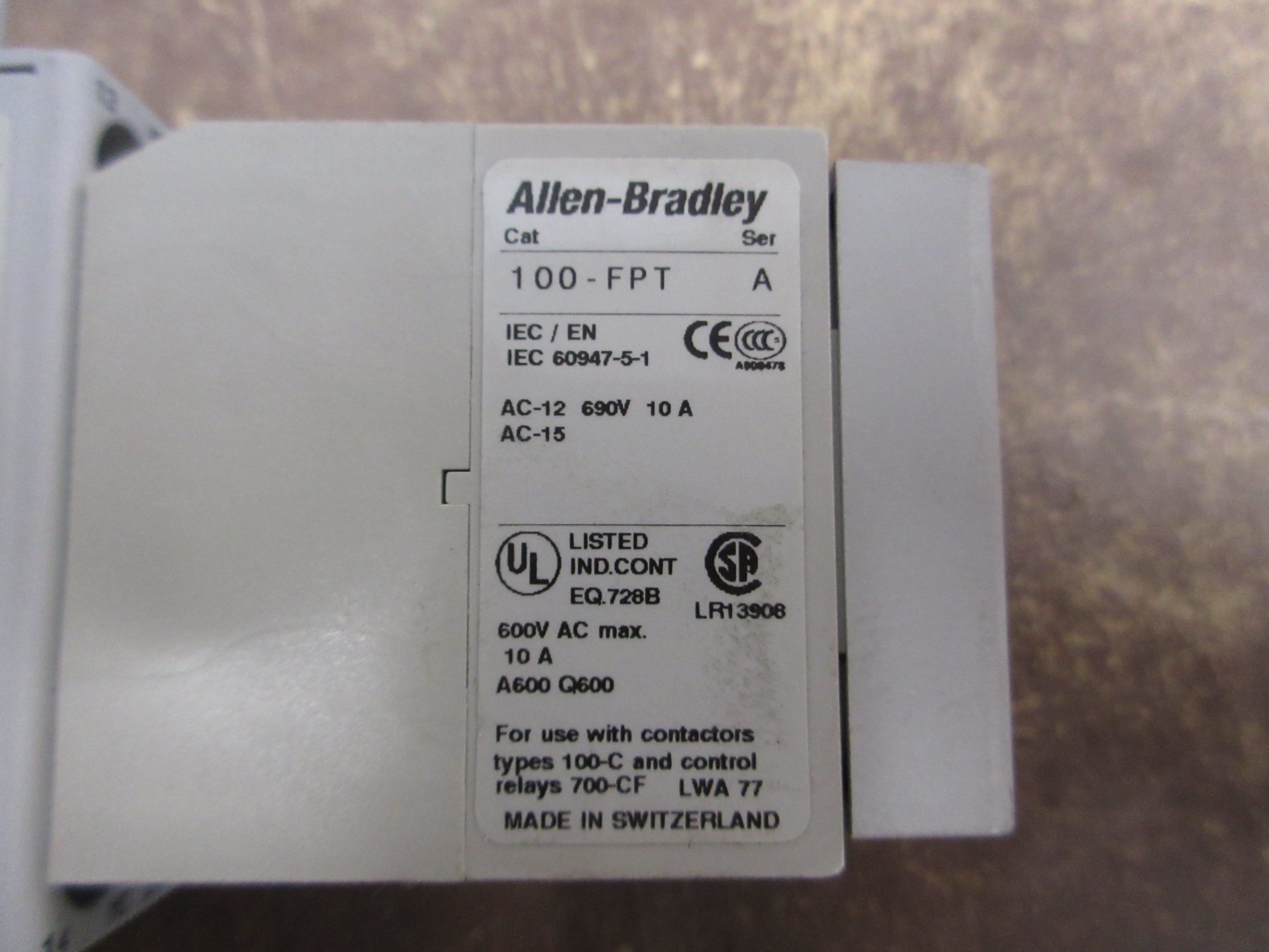 Allen-Bradley Time Delay Relay 100-FPT Ser. A Off Duty: 0.3-30s 120V Coil Used