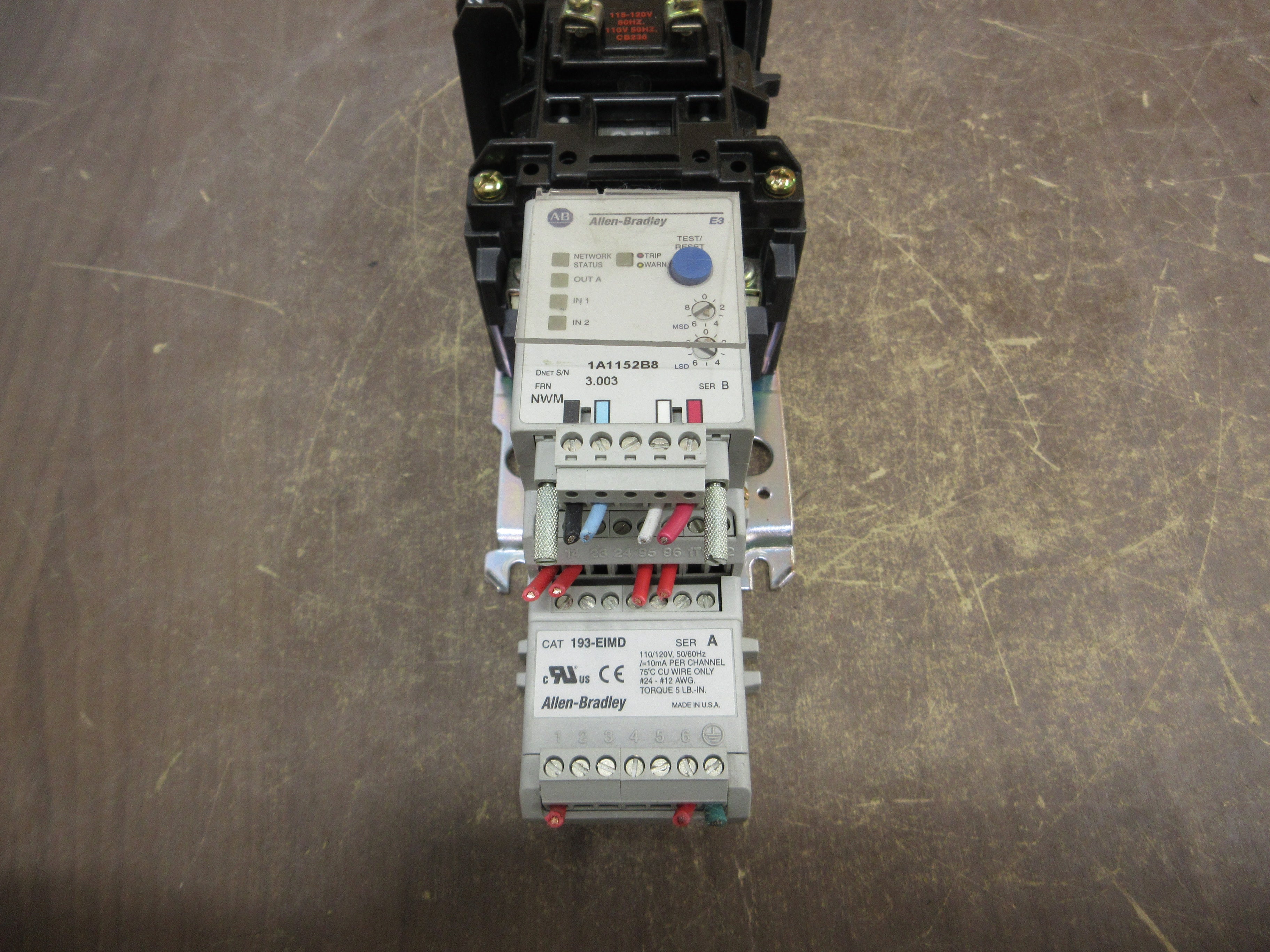 Allen-Bradley Size 1 Starter 509-BOD-XXX/592-EC1BC 115-120V Coil Trip: 3-15A