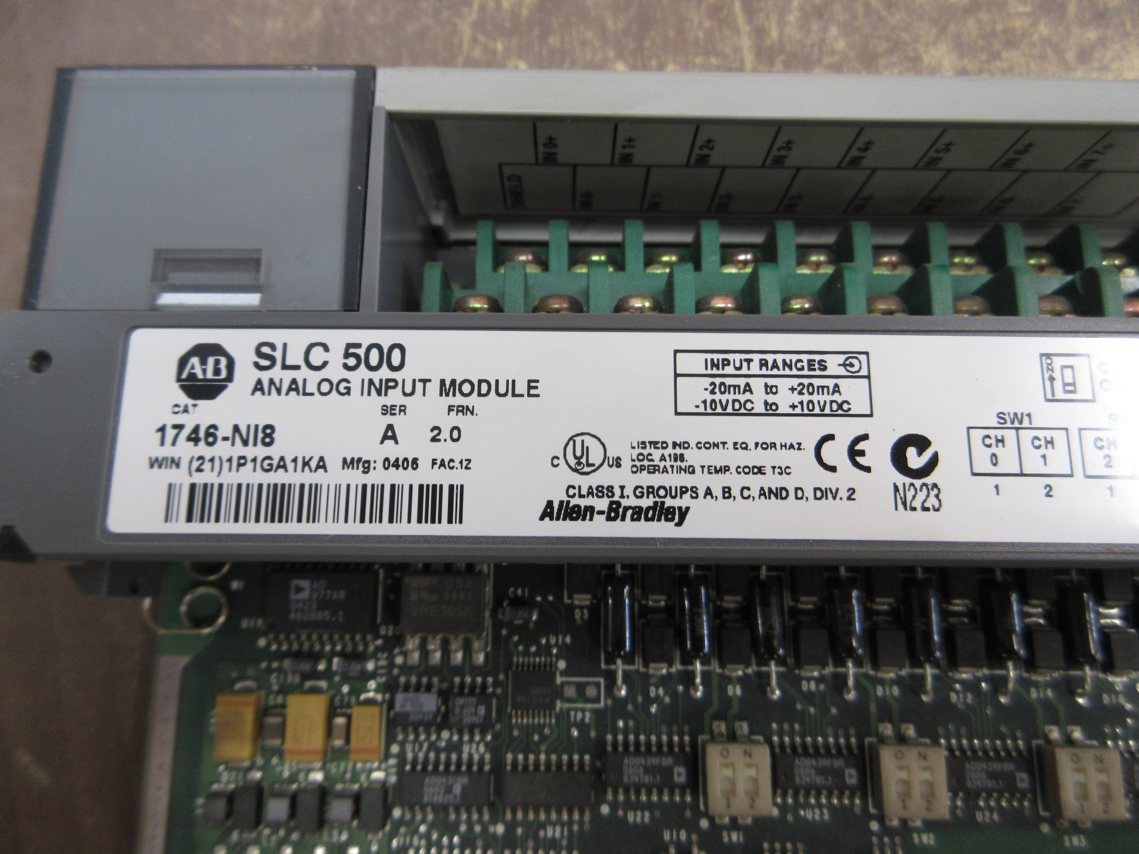 Allen-Bradley SLC 500 Analog Input Module 1746-NI8 Ser. A FRN: 2.0 Used