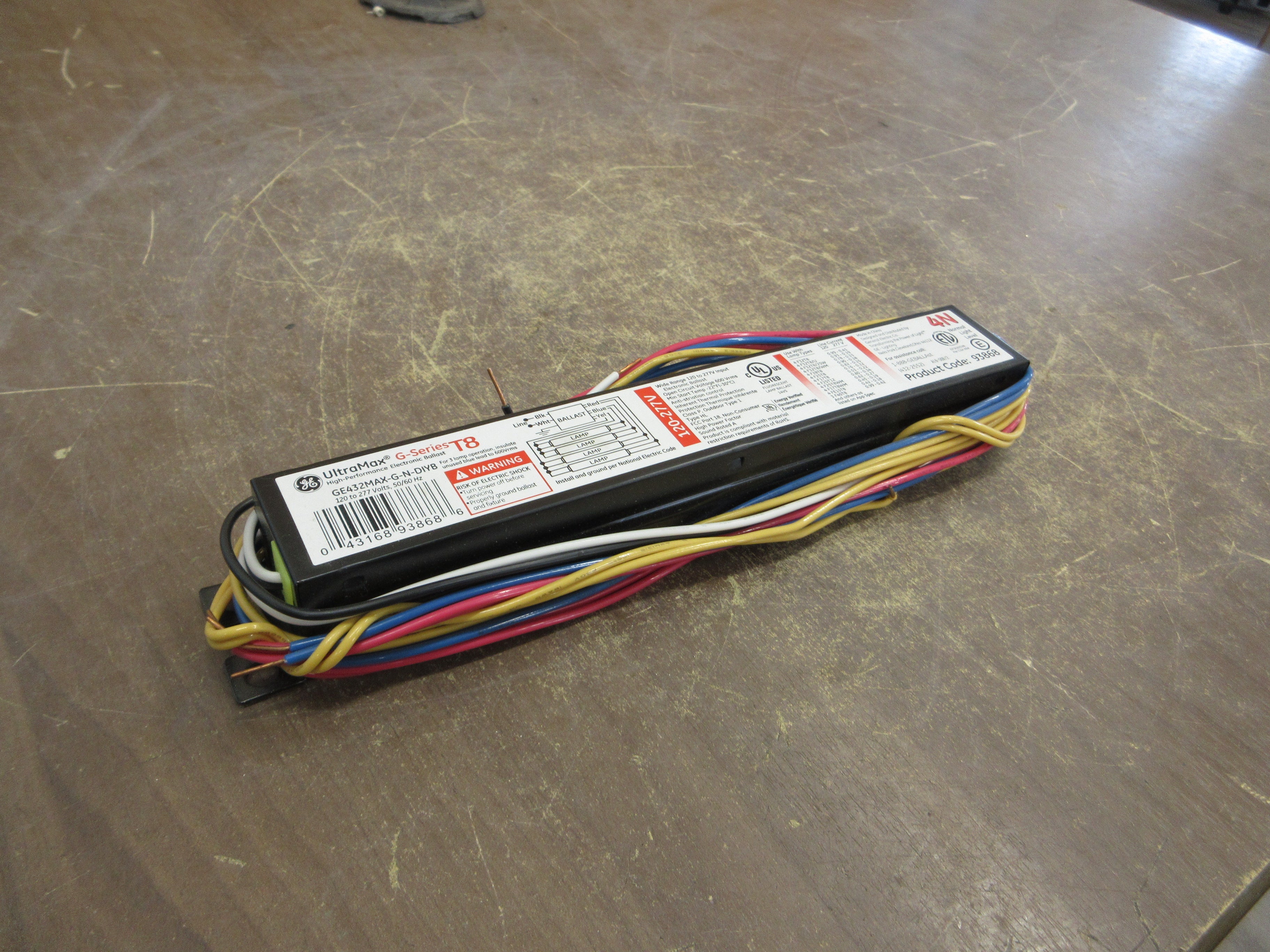 GE UltraMax G-Series T8 Electronic Ballast GE432MAX-G-N-DIYB 120-277V 50/60Hz